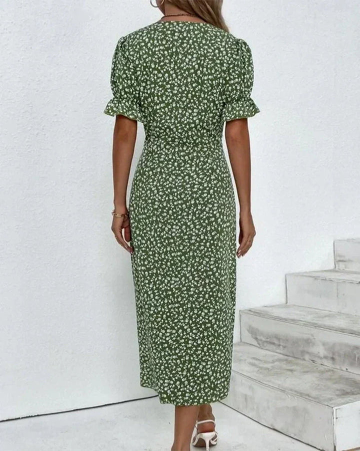 Tine - Short Sleeve Dress with Floral Print