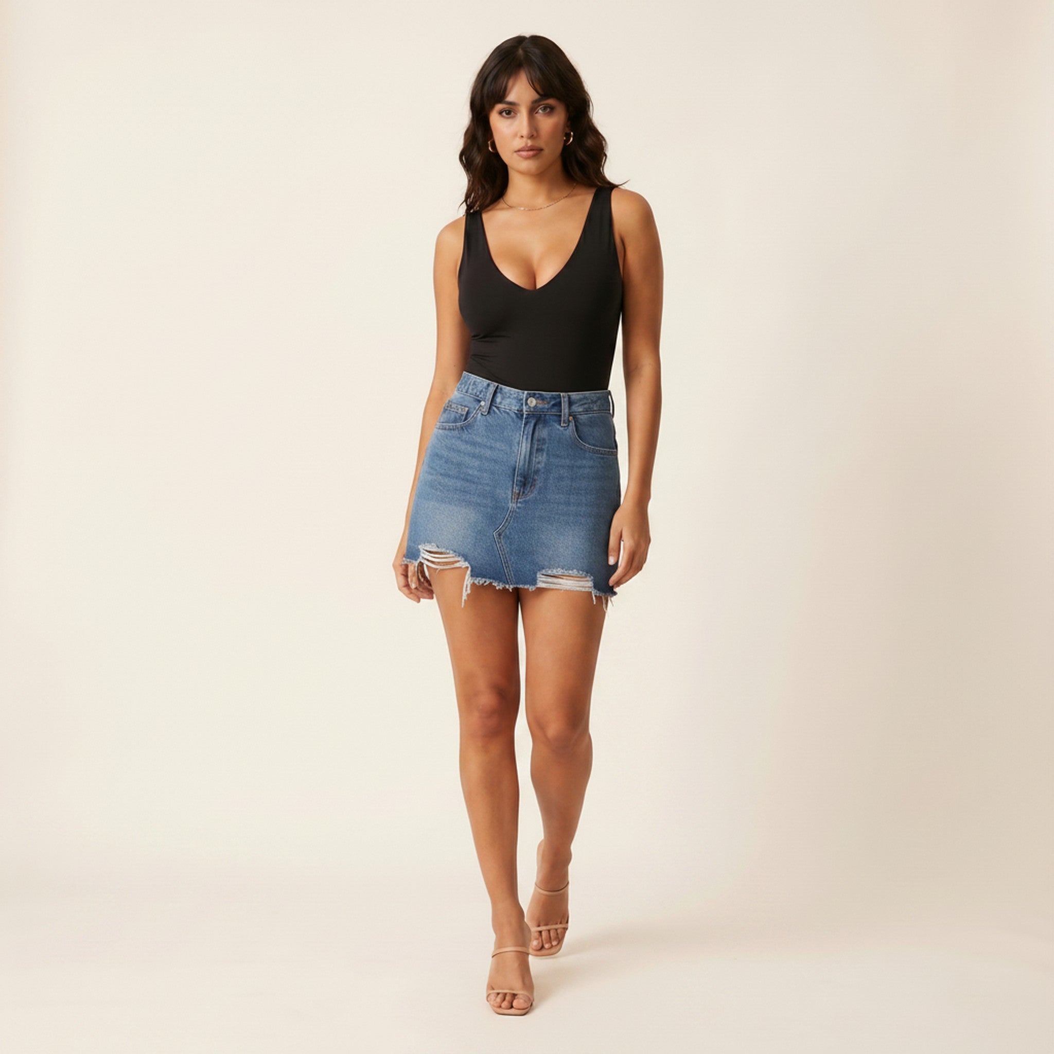 Pixie | Women's Denim Mini Skirt - view 4