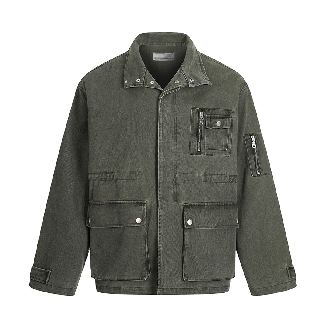 Patchwork Cargo Denim Jacket