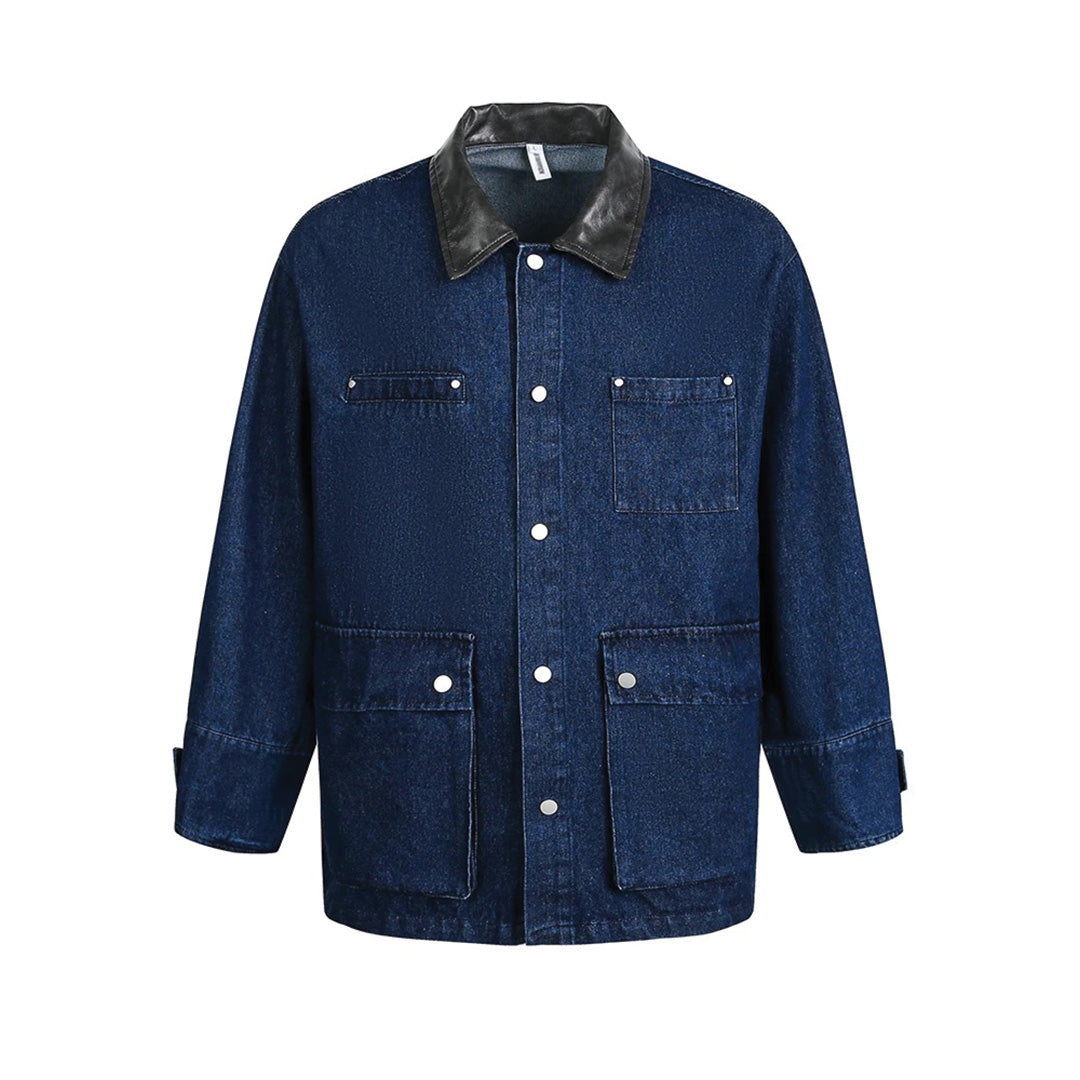 Patchwork Cargo Denim Jacket