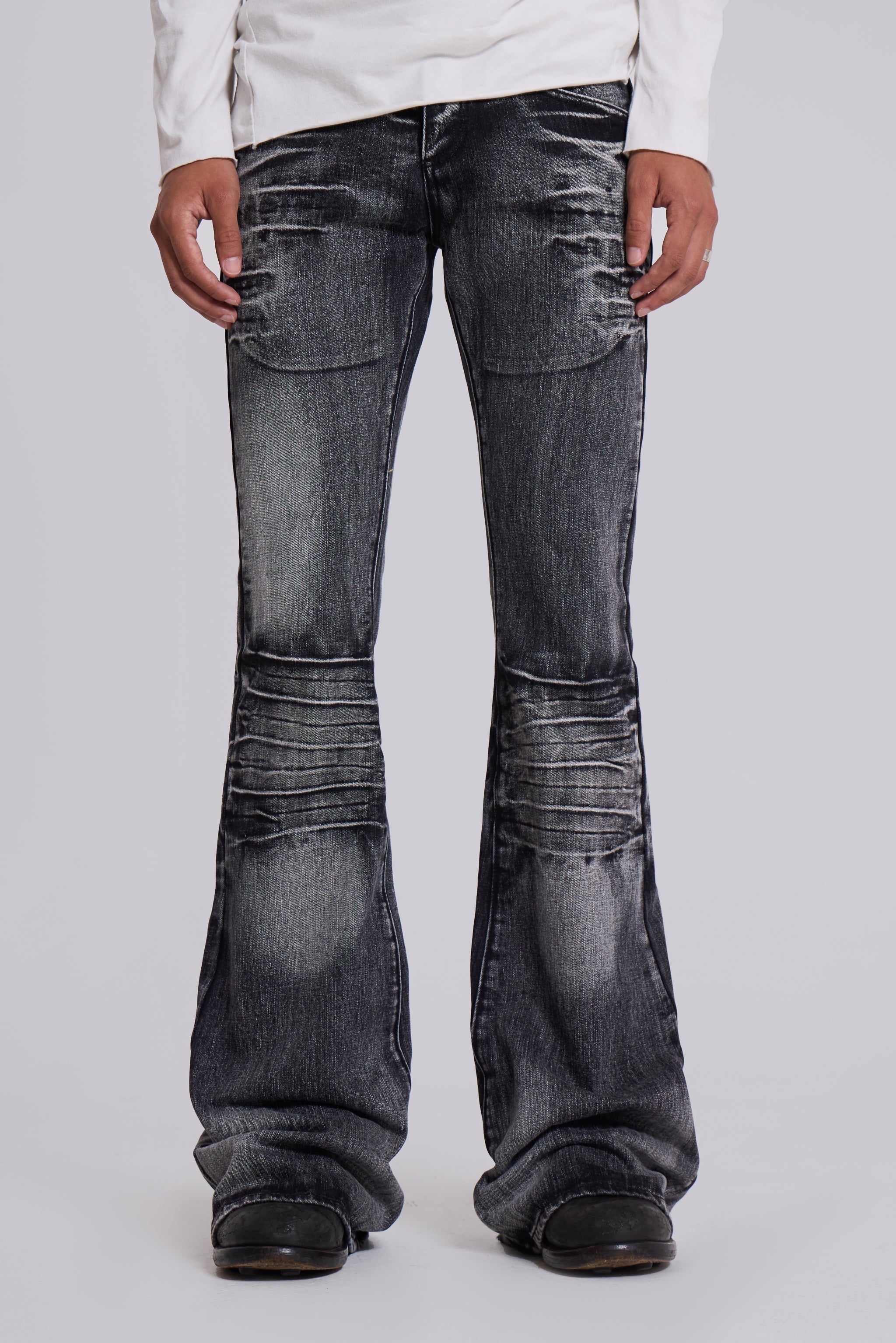 Washed Black Drift Bootcut Jeans
