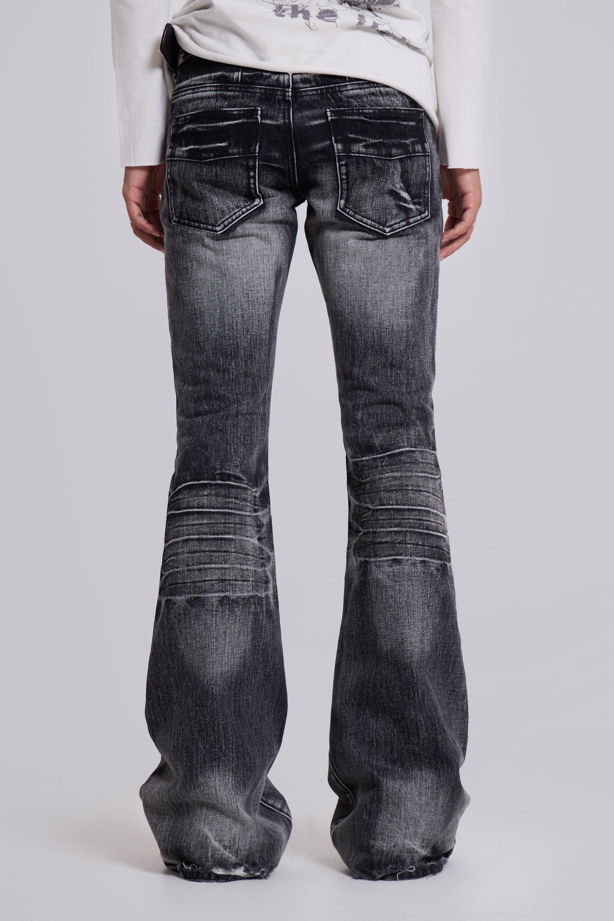 Washed Black Drift Bootcut Jeans