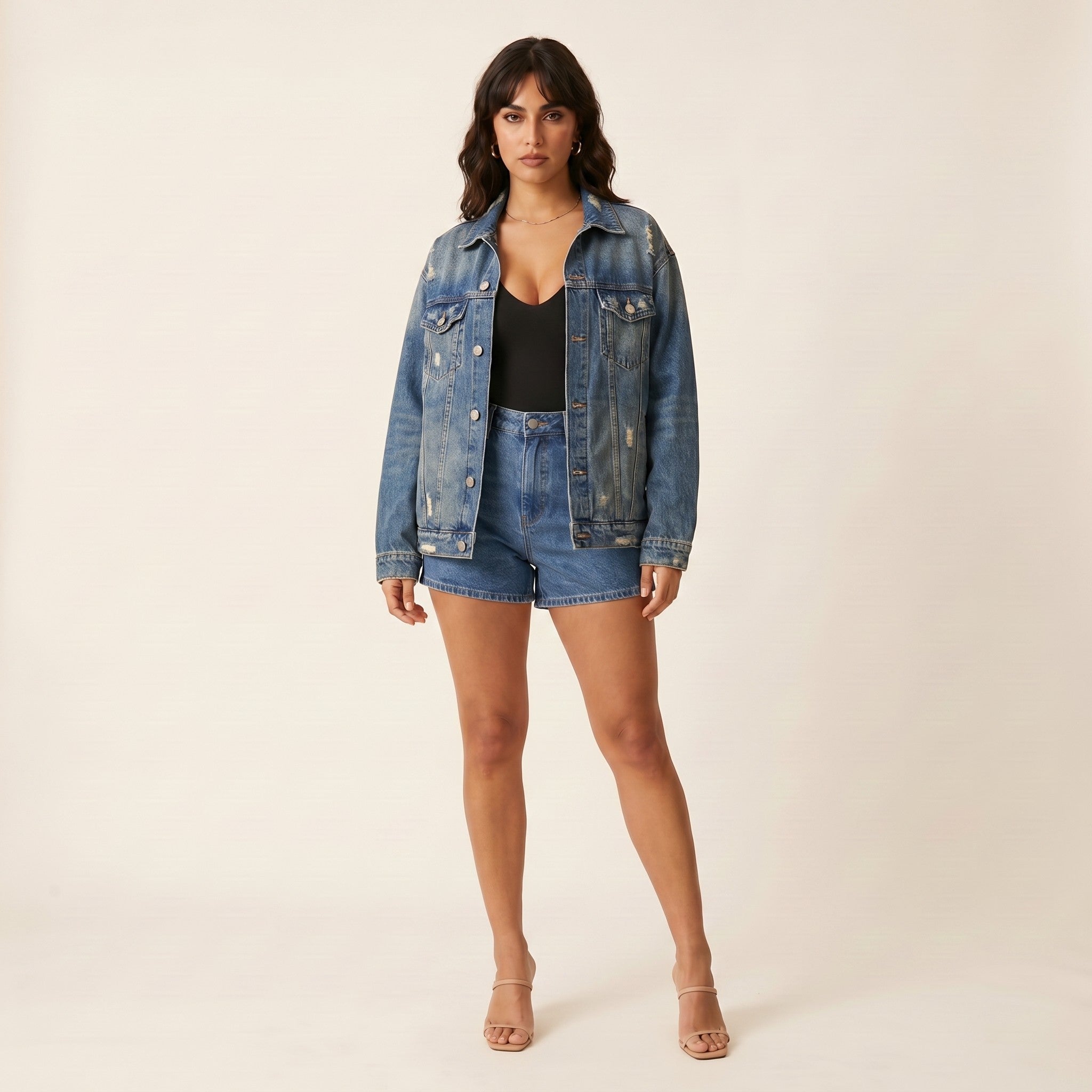 Storm | Women's Oversized Denim Jacket - Vintage Wash