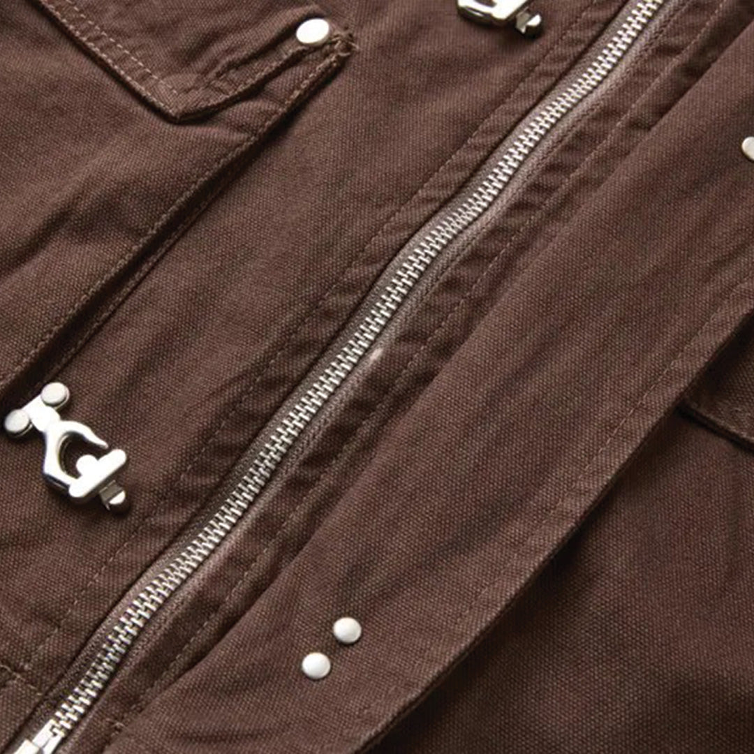 Patchwork Cargo Denim Jacket