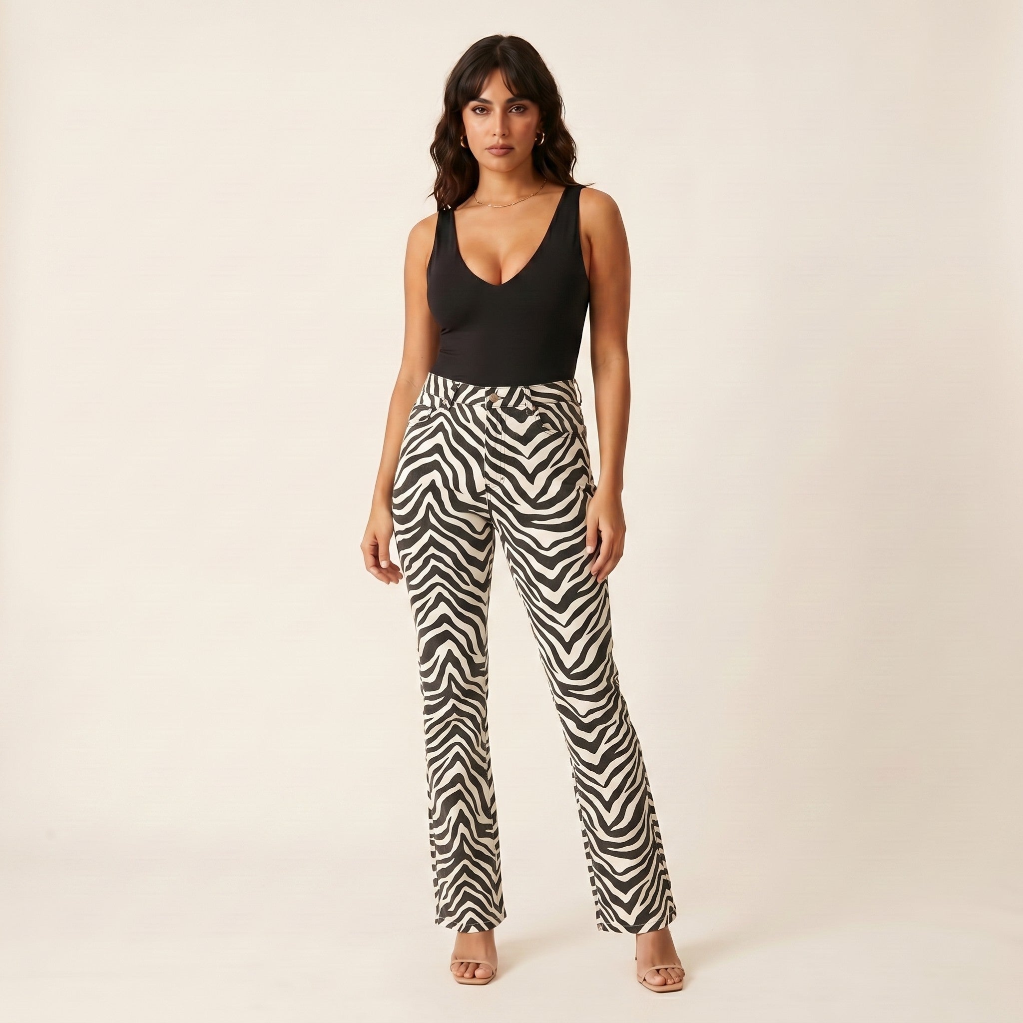 Nyx | Women's Bootcut Jeans - Zebra Print