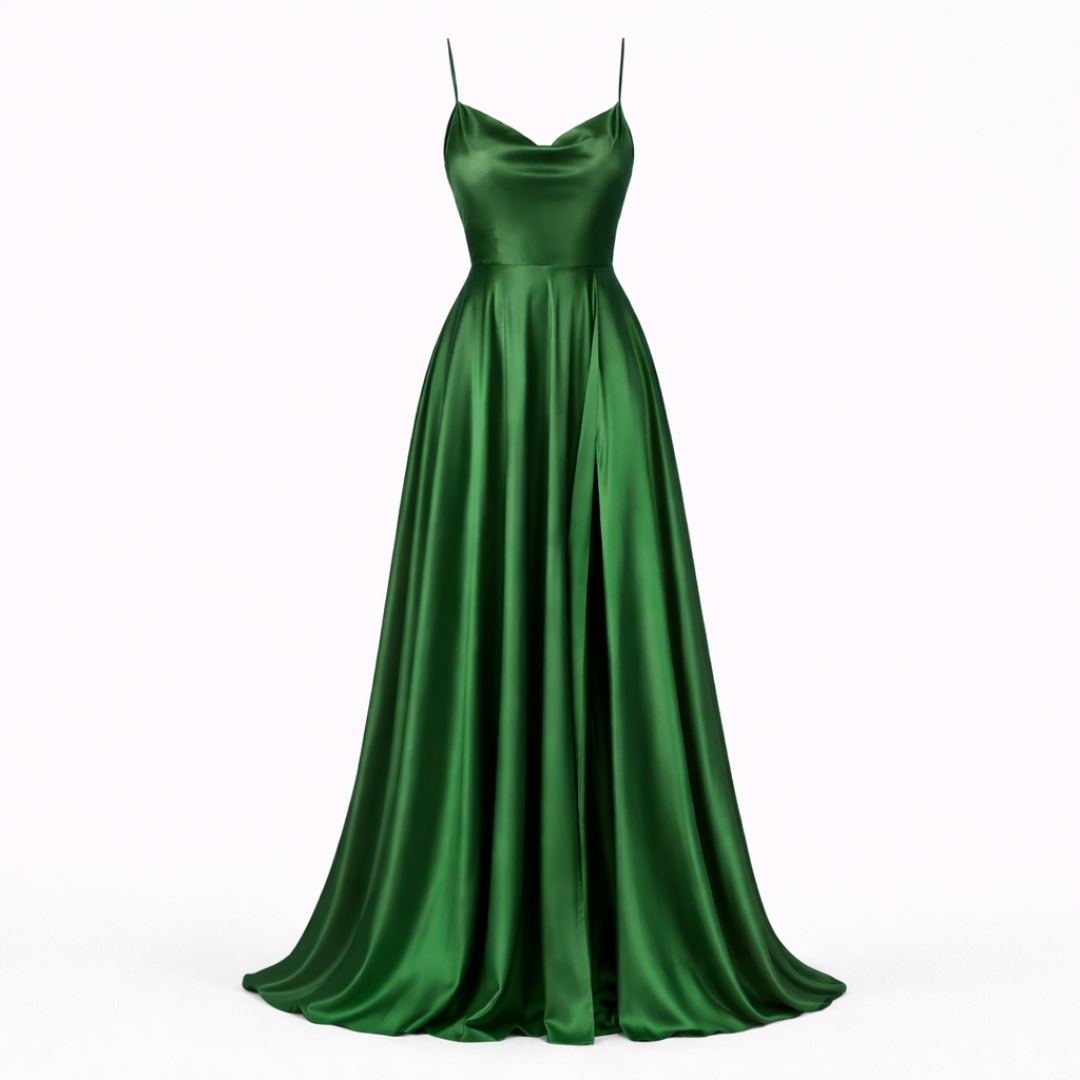 Women’s Olive Evening Maxi Dress - Fluid Silhouette