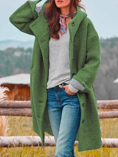 Battina – Long Sleeve Coat with Buttons