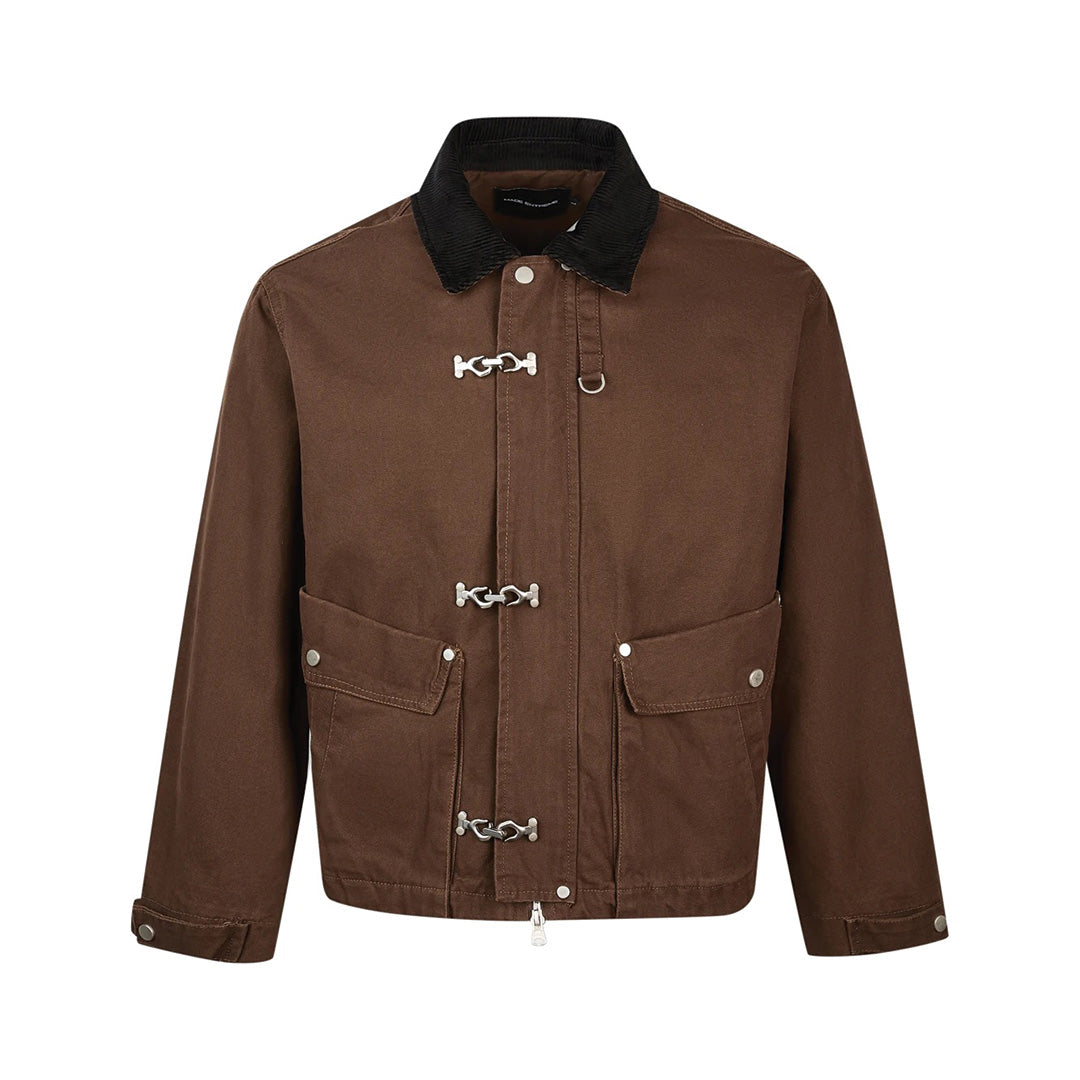 Patchwork Cargo Denim Jacket