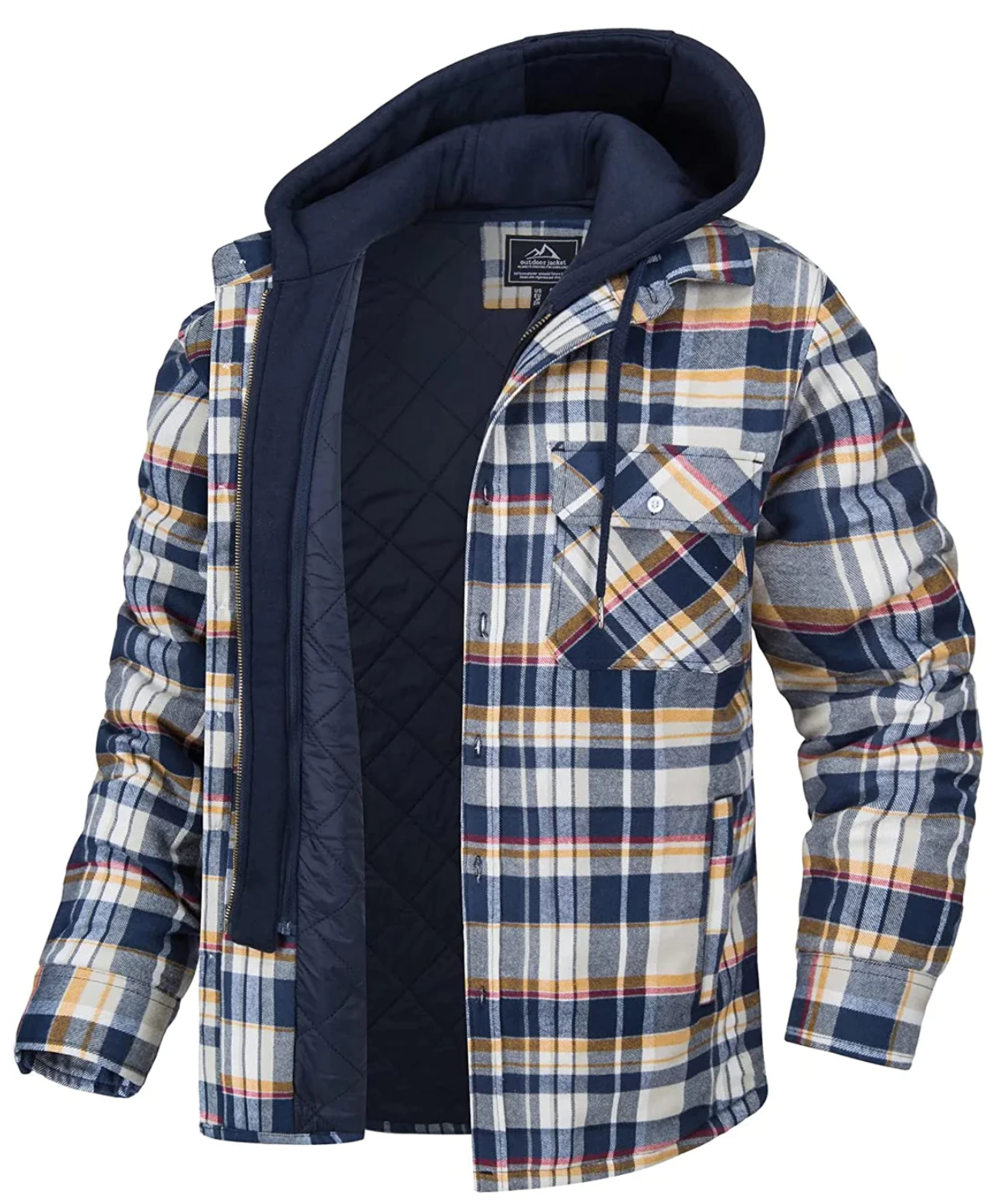 Men's Plaid Jacket with Hood