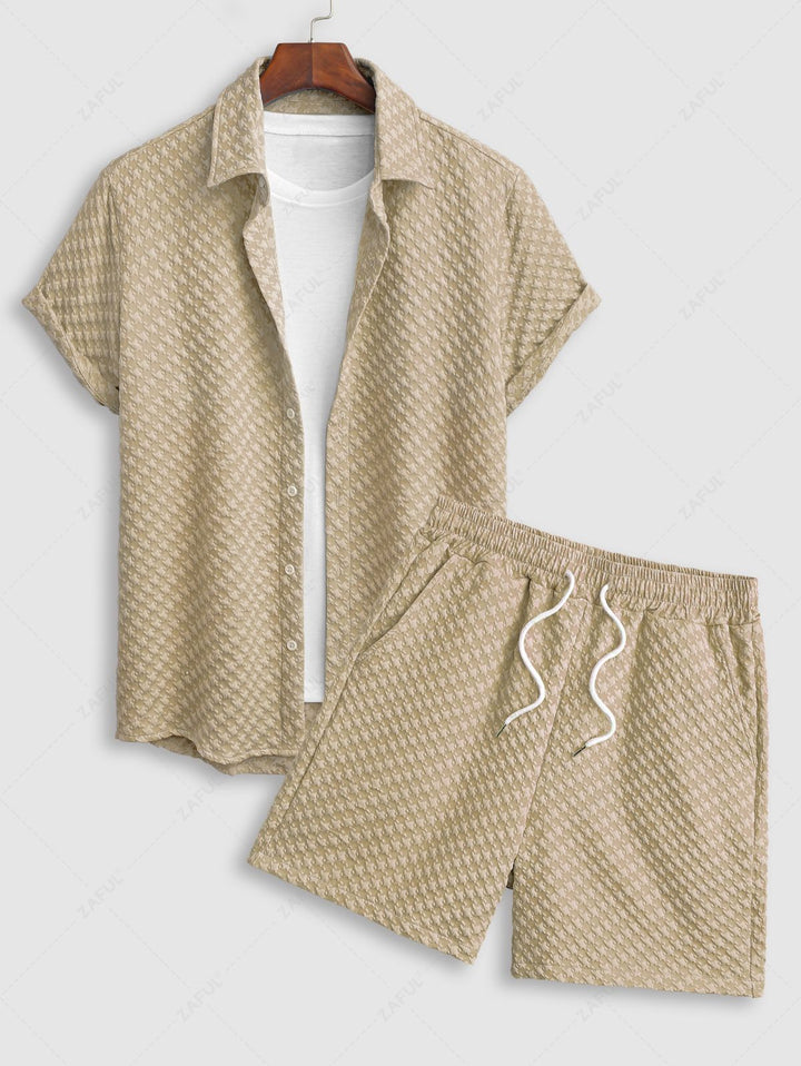 The Santorini Set | Jacquard Shirt & Drawstring Shorts