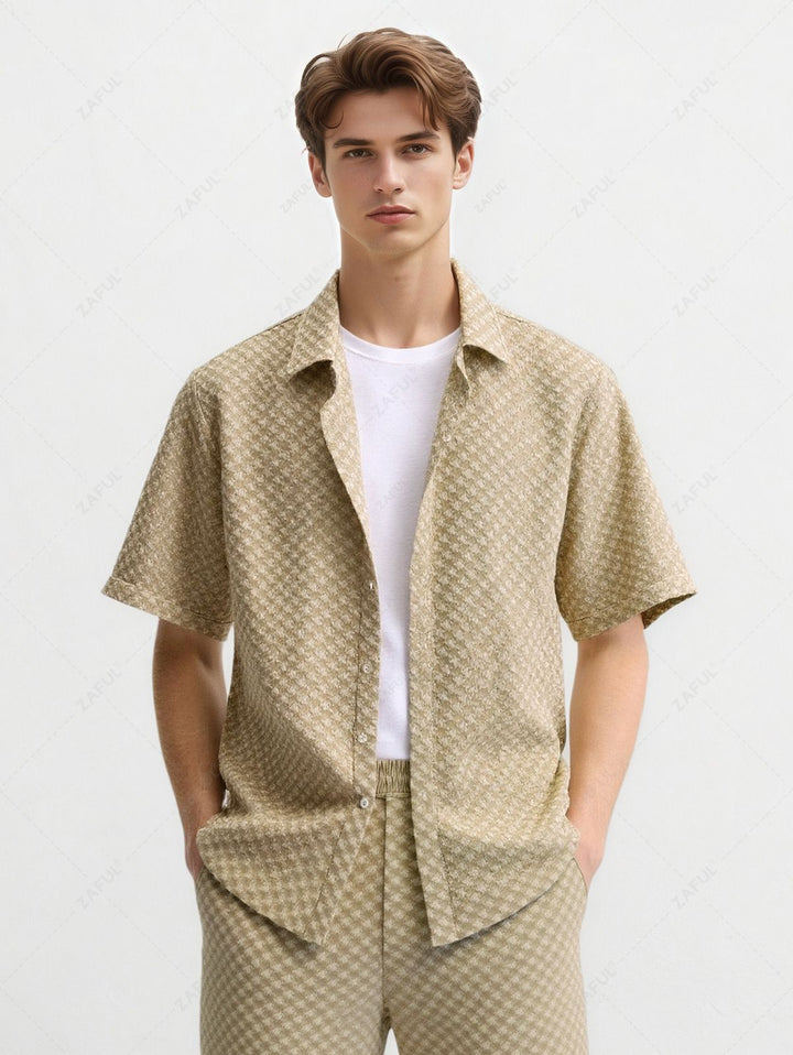 The Santorini Set | Jacquard Shirt & Drawstring Shorts