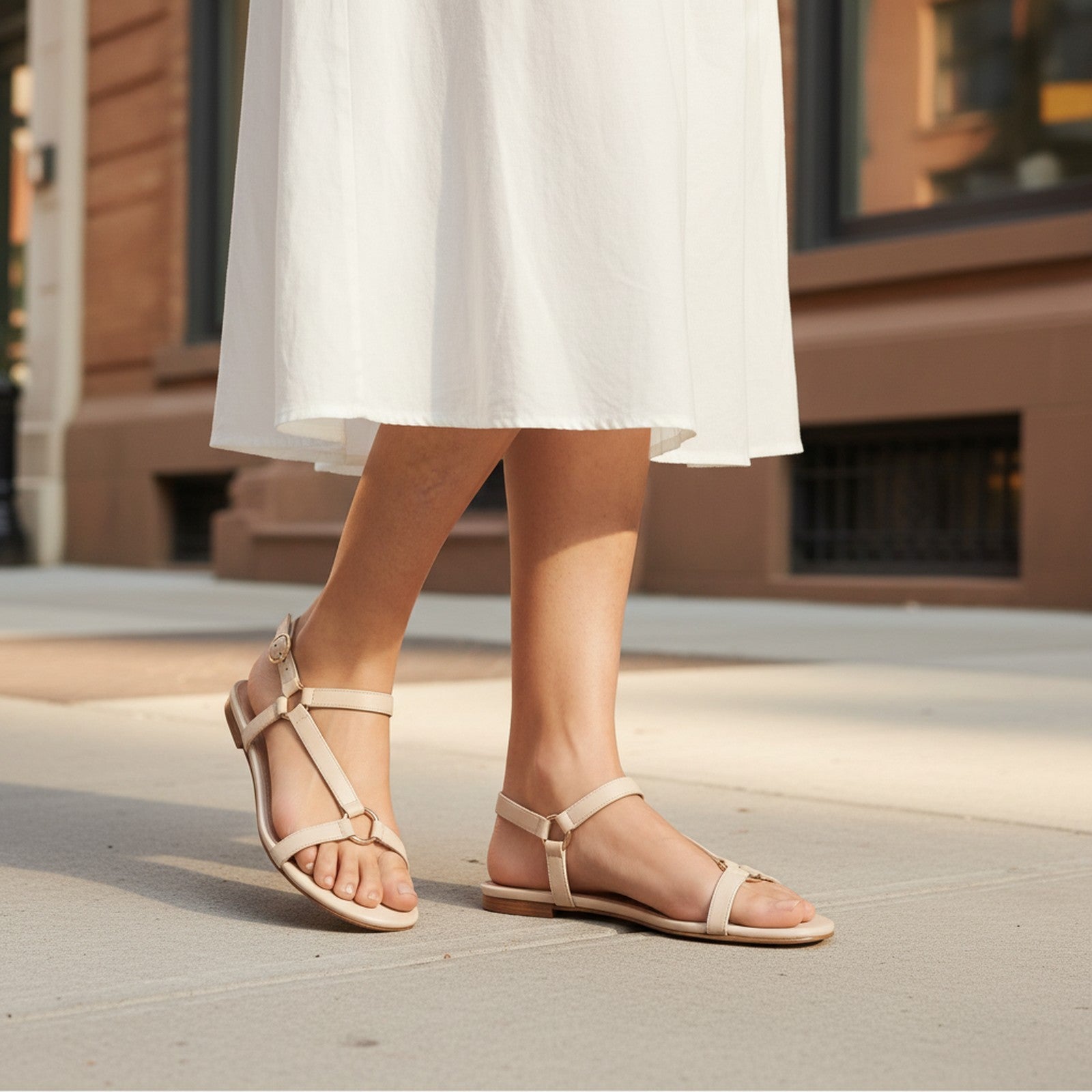 Indie | Women's Ankle-Strap Flat Sandals - Street Lifestyle