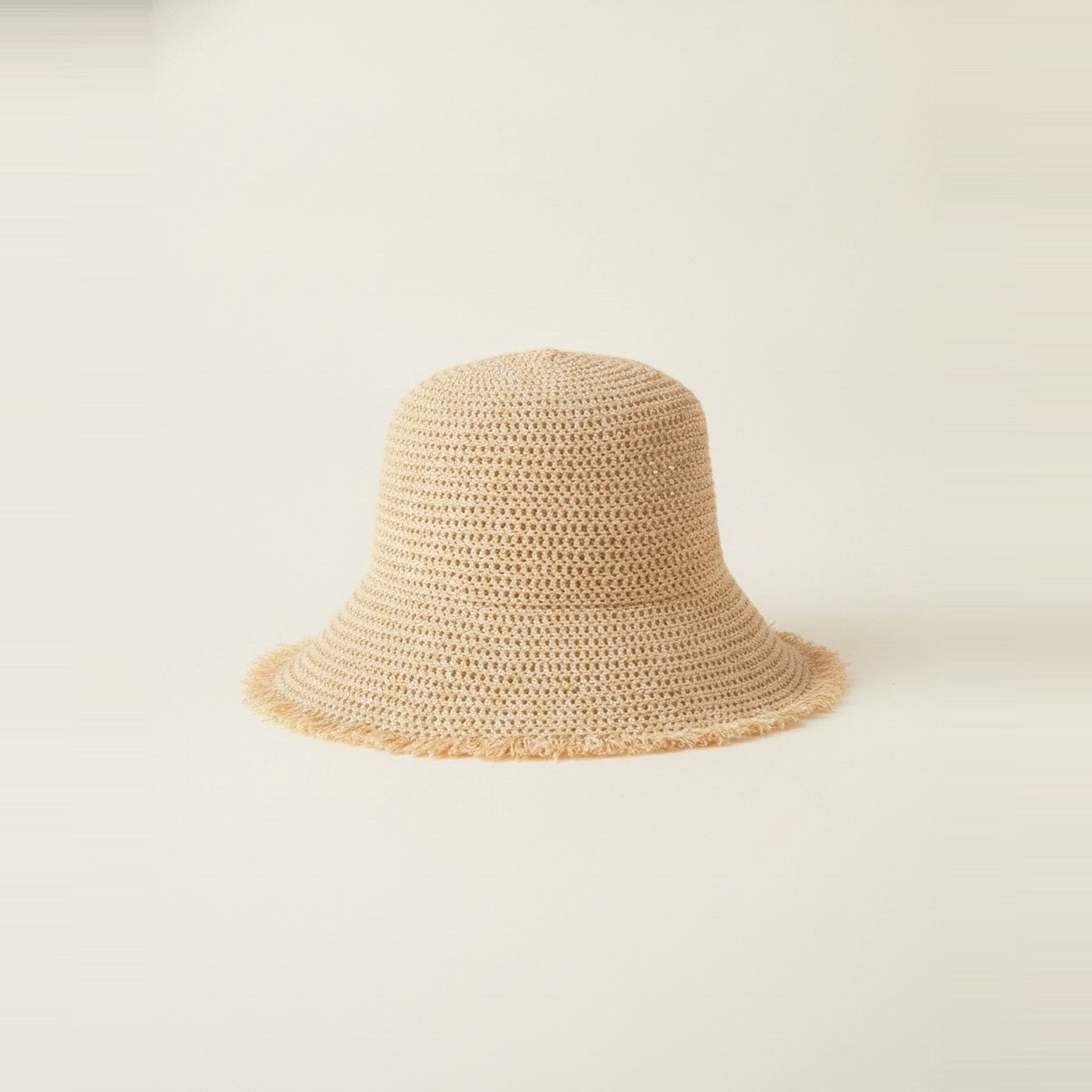 "Sunny Side" Straw Bucket Hat - Product Angle