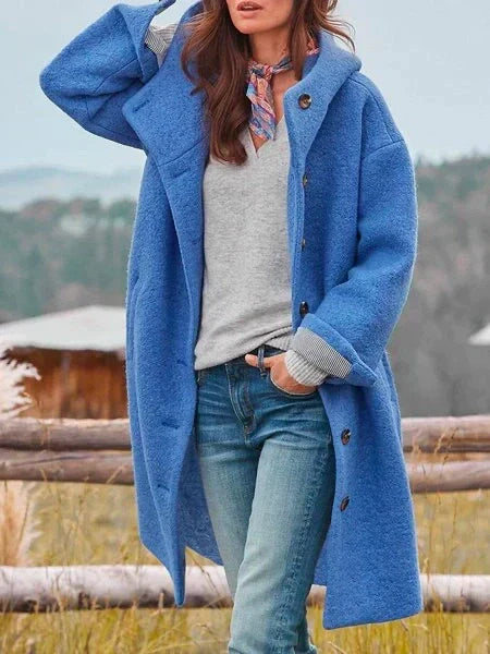 Battina – Long Sleeve Coat with Buttons