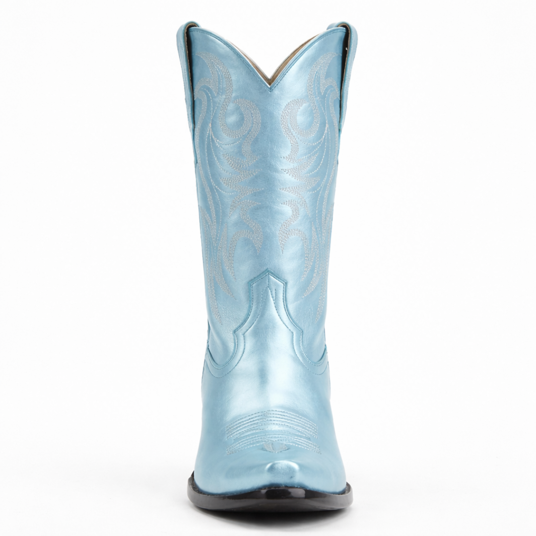 Women’s Blue Pull On Western Boots - Snip Toe