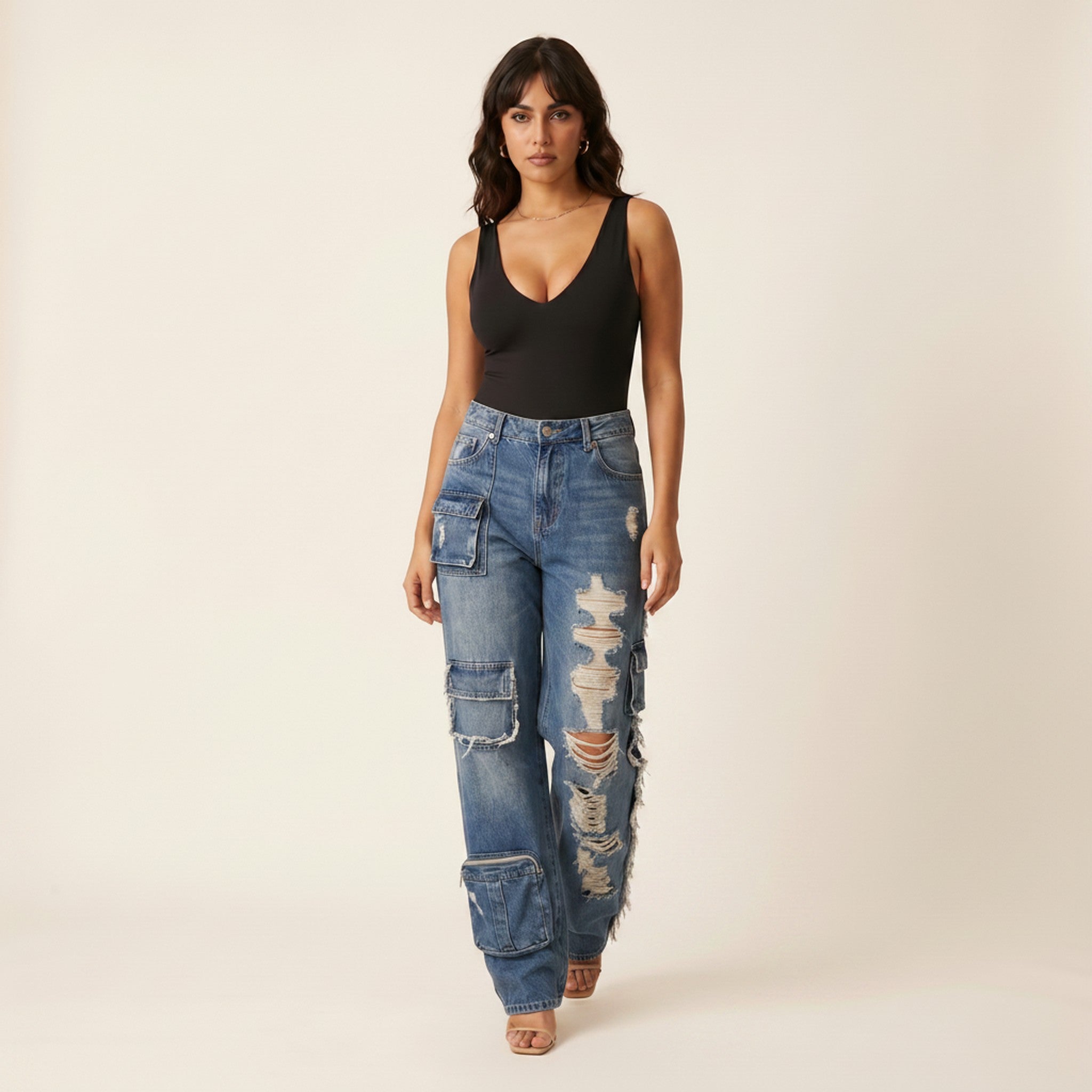 Rebel | Women's Low-Rise Baggy Jeans - view 4