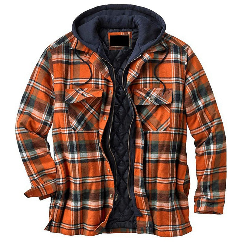 Men's Plaid Jacket with Hood