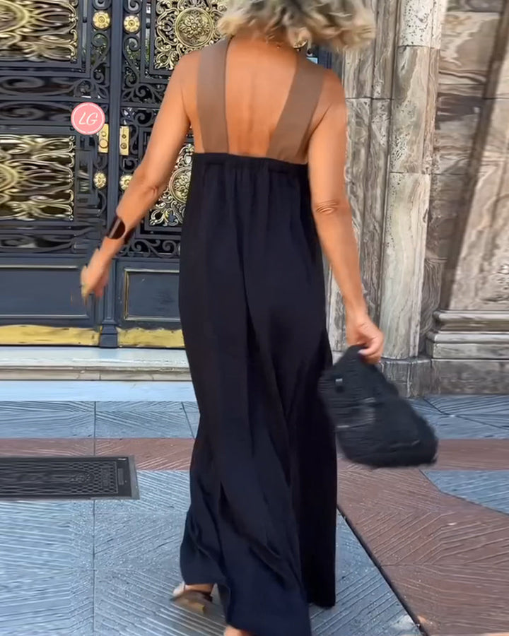 Ariane | Elegant Evening Dress with Crossed Neckline and Open Back