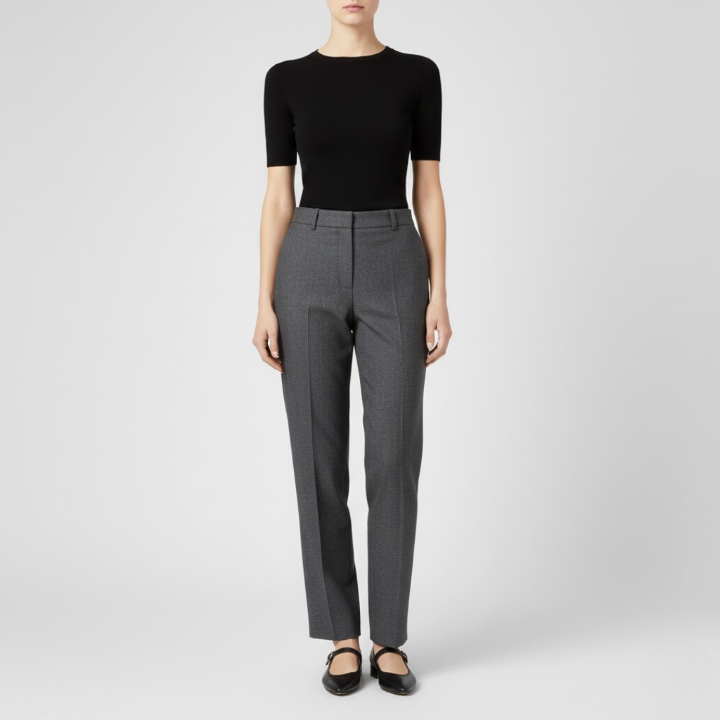 High-Waist Straight Leg Trousers