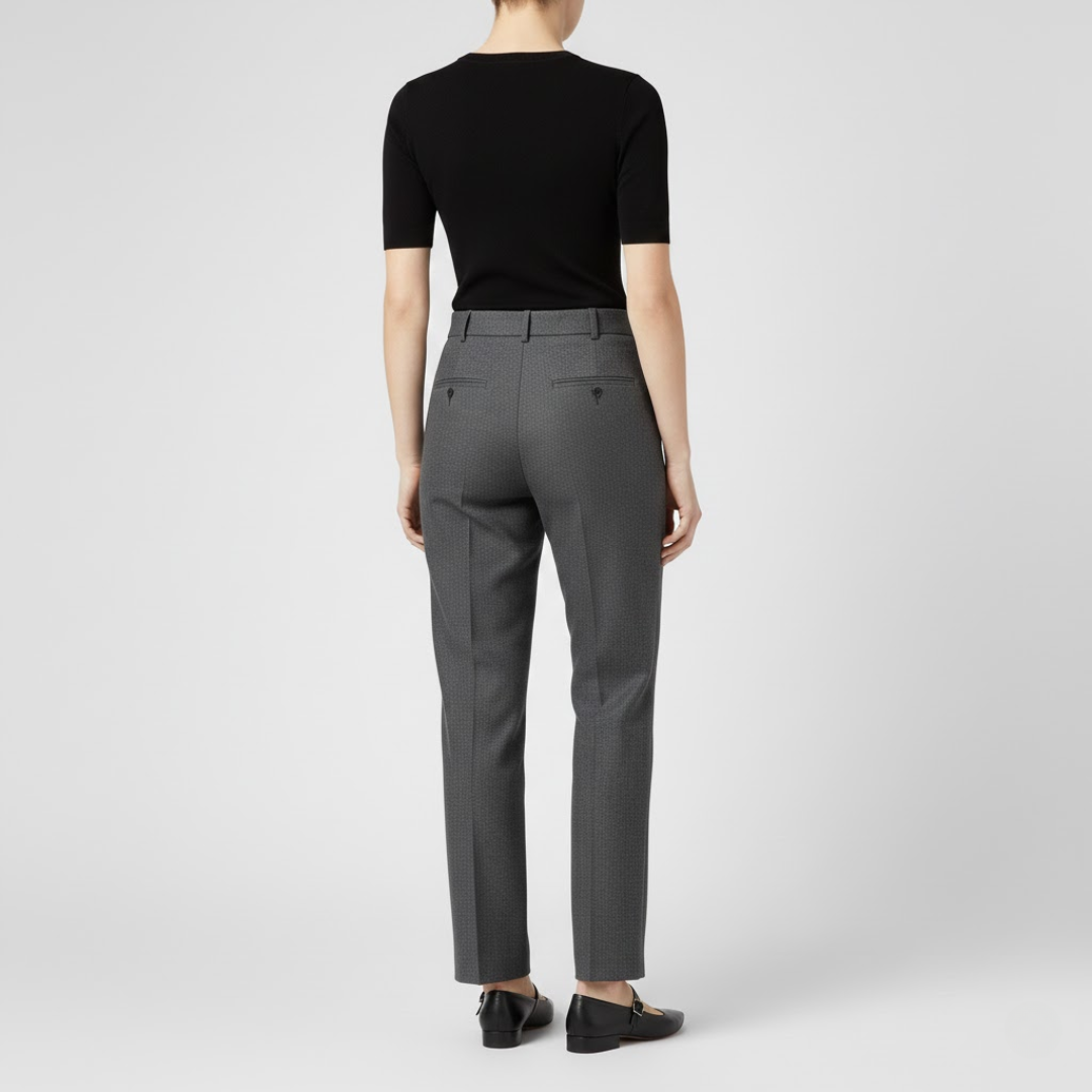 High-Waist Straight Leg Trousers