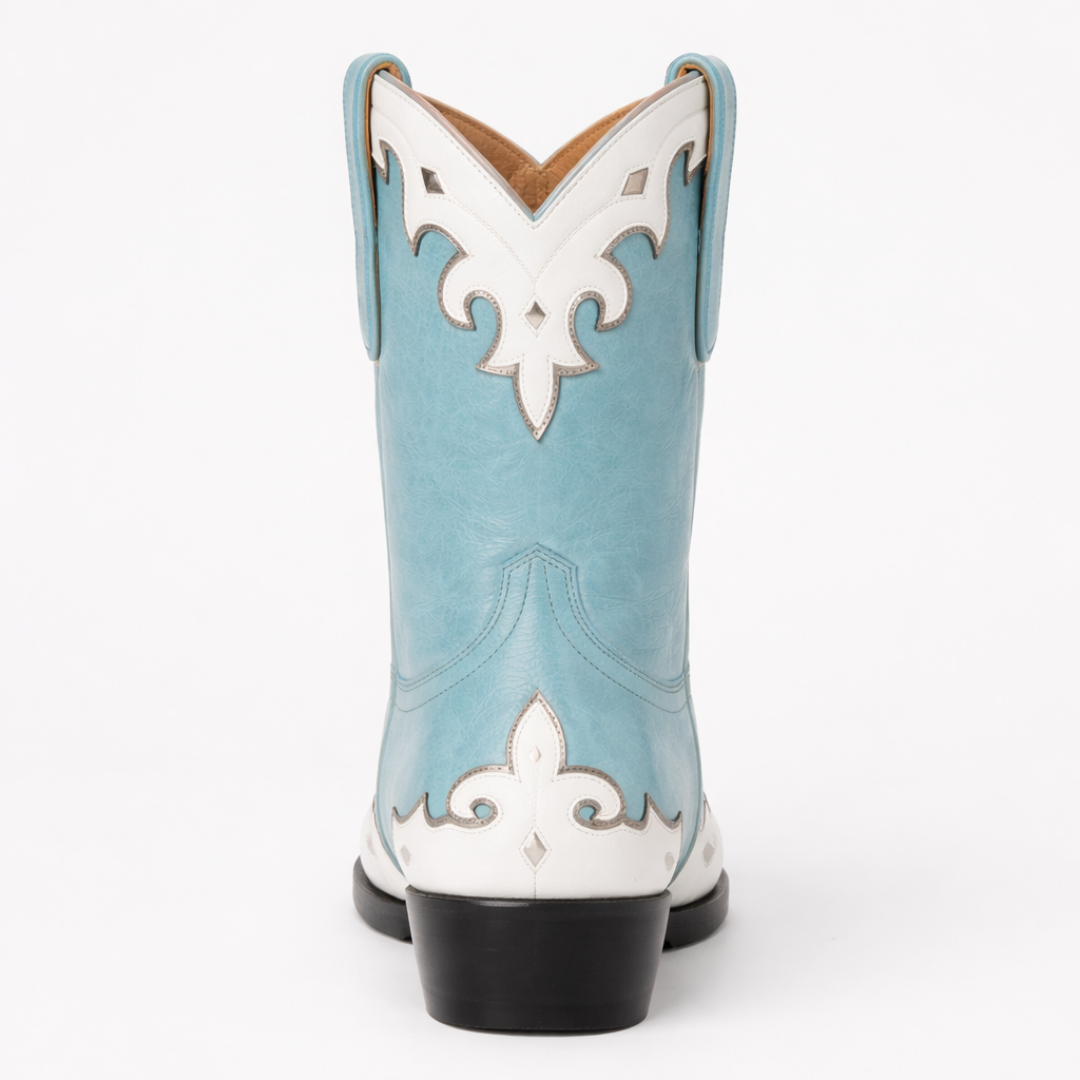 Women’s Blue Western Boots - Snip Toe Embroidery