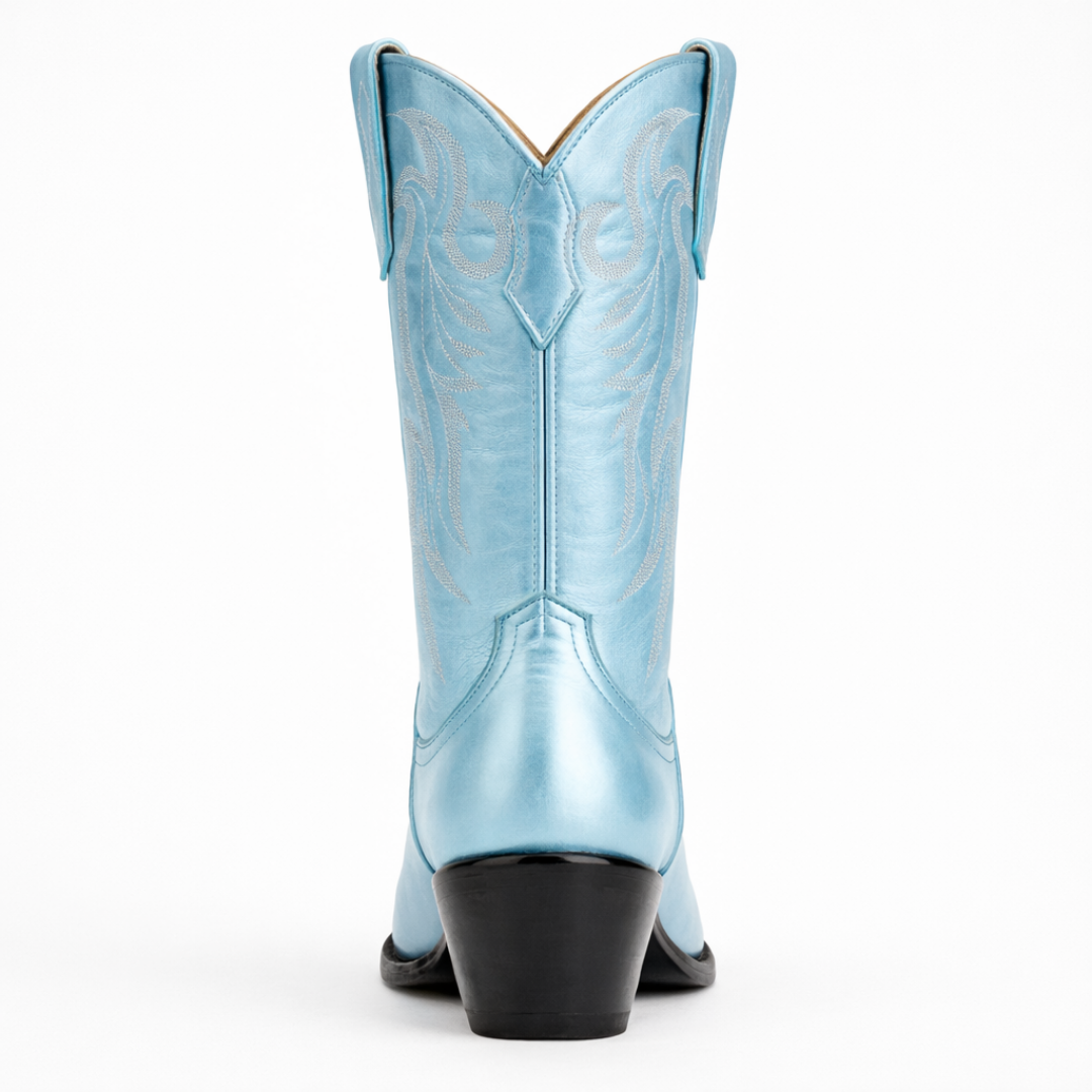 Women’s Blue Pull On Western Boots - Snip Toe