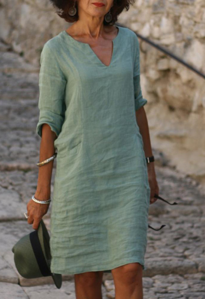 Elvy | Sleek V-Neck Dress