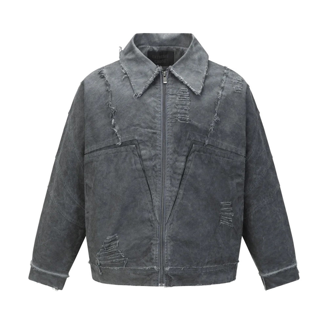 Patchwork Cargo Denim Jacket