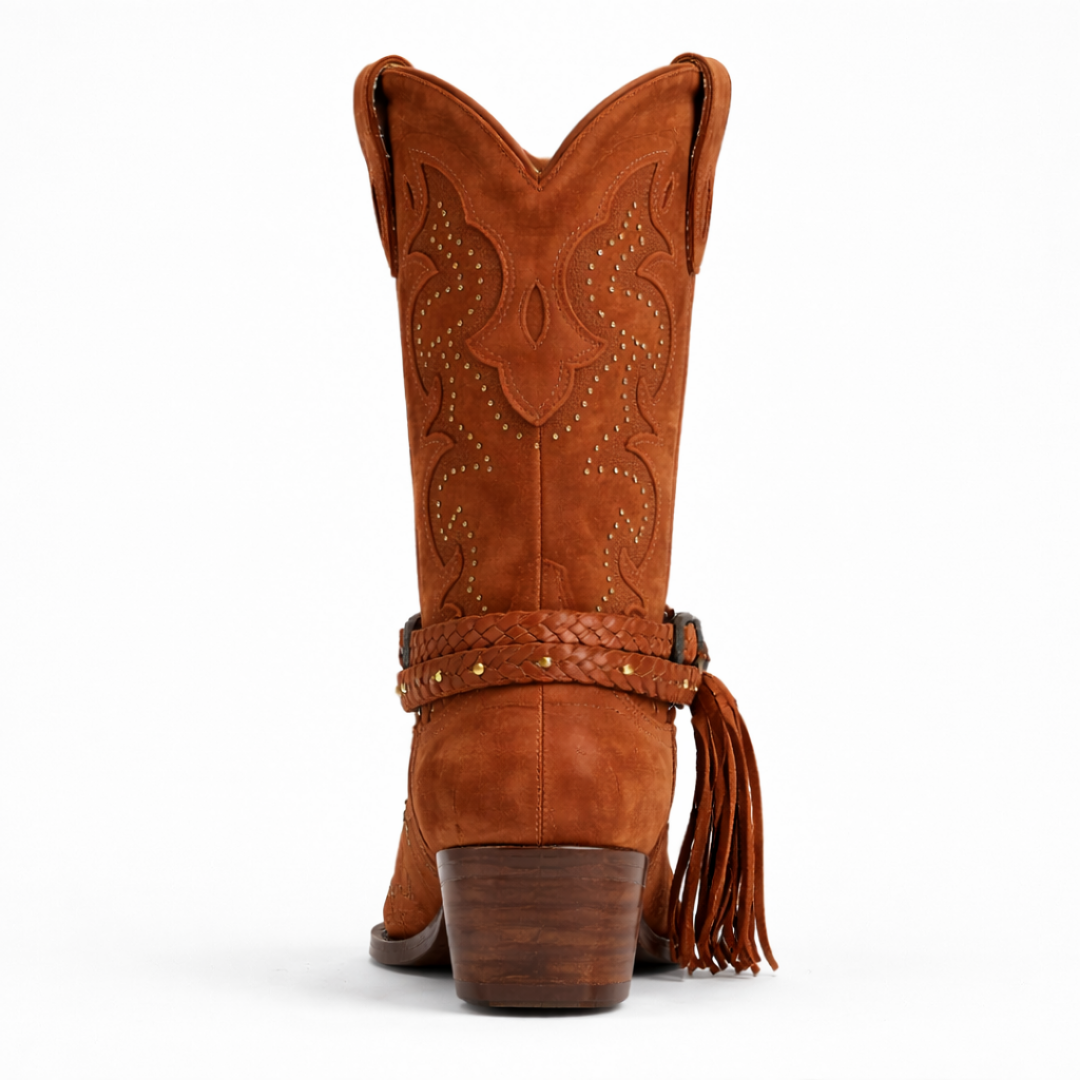 Women’s Brown Shaft Western Boots - Snip Toe