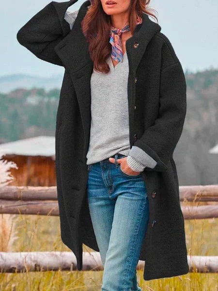 Battina – Long Sleeve Coat with Buttons