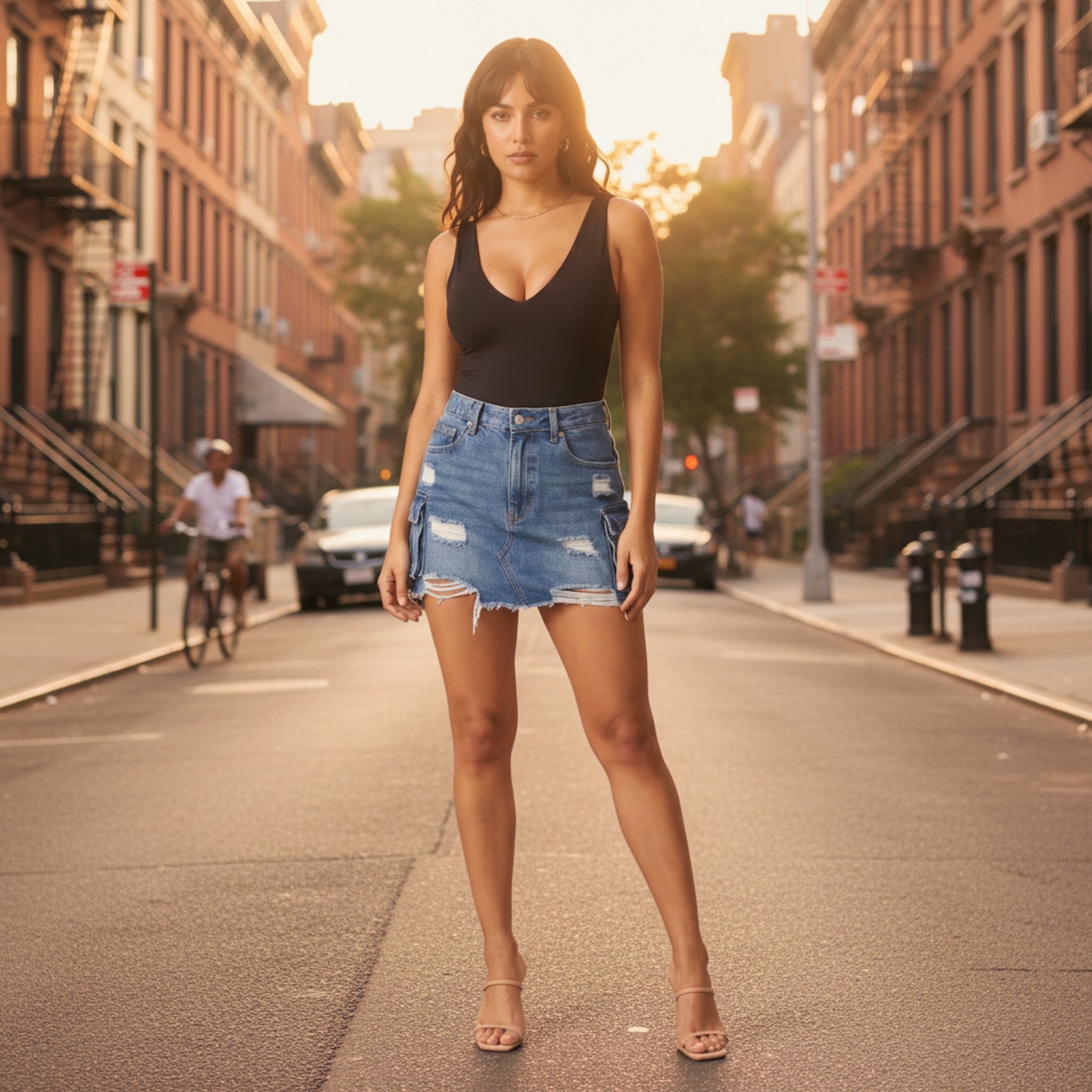 Pixie | Women's Denim Mini Skirt - view 5