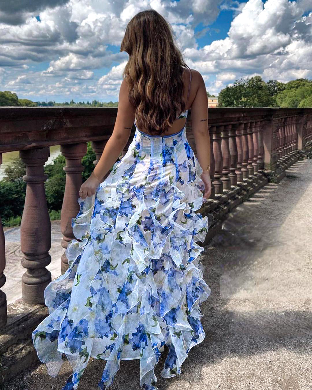 Noreen – Floral Ruffle Summer Dress