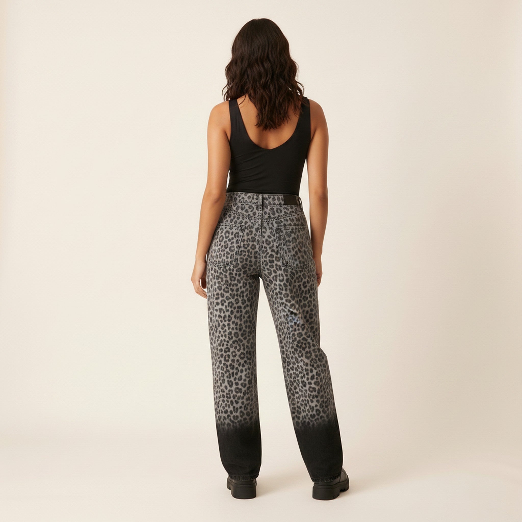 Blaze | Leopard Fade Baggy Jeans - view 2