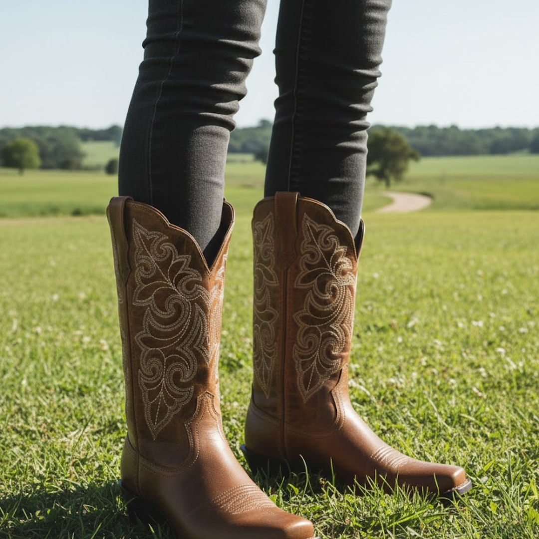 Women's Round Up Square Toe Western Boots