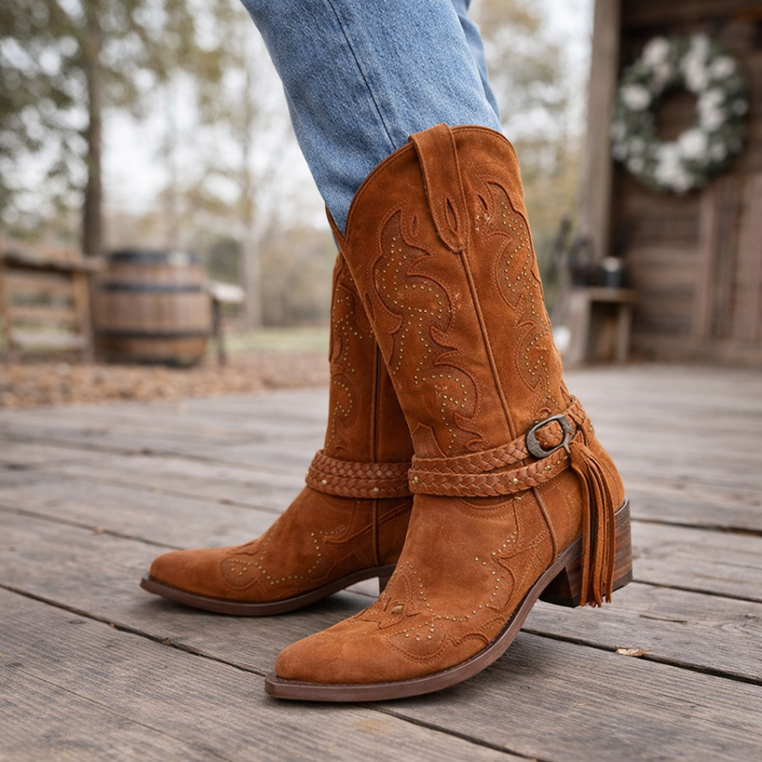 Women’s Brown Shaft Western Boots - Snip Toe