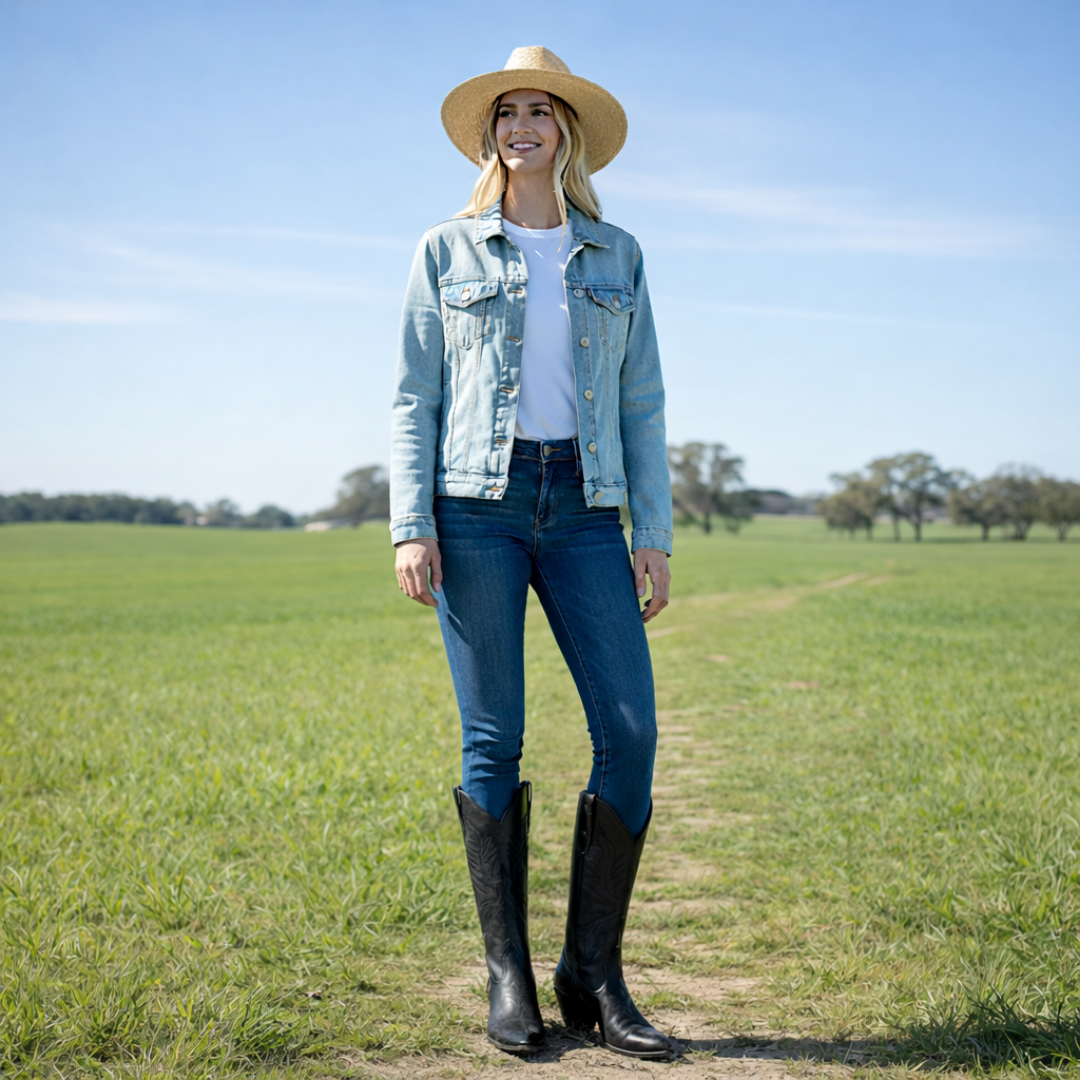 Women's Round Up Collins D Toe Western Boots