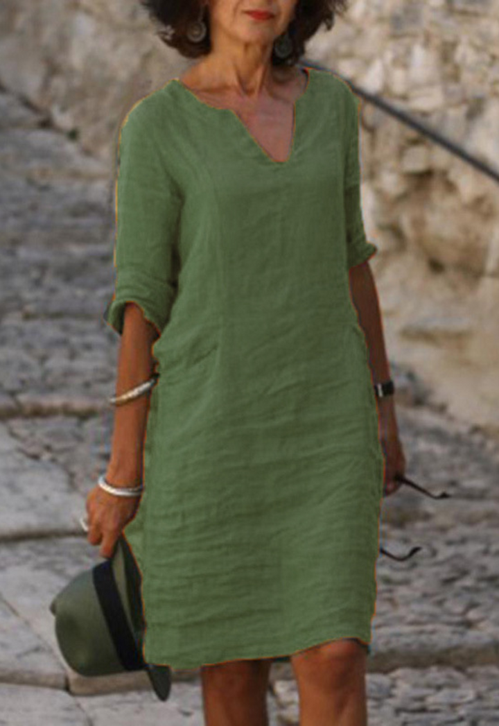 Elvy | Sleek V-Neck Dress