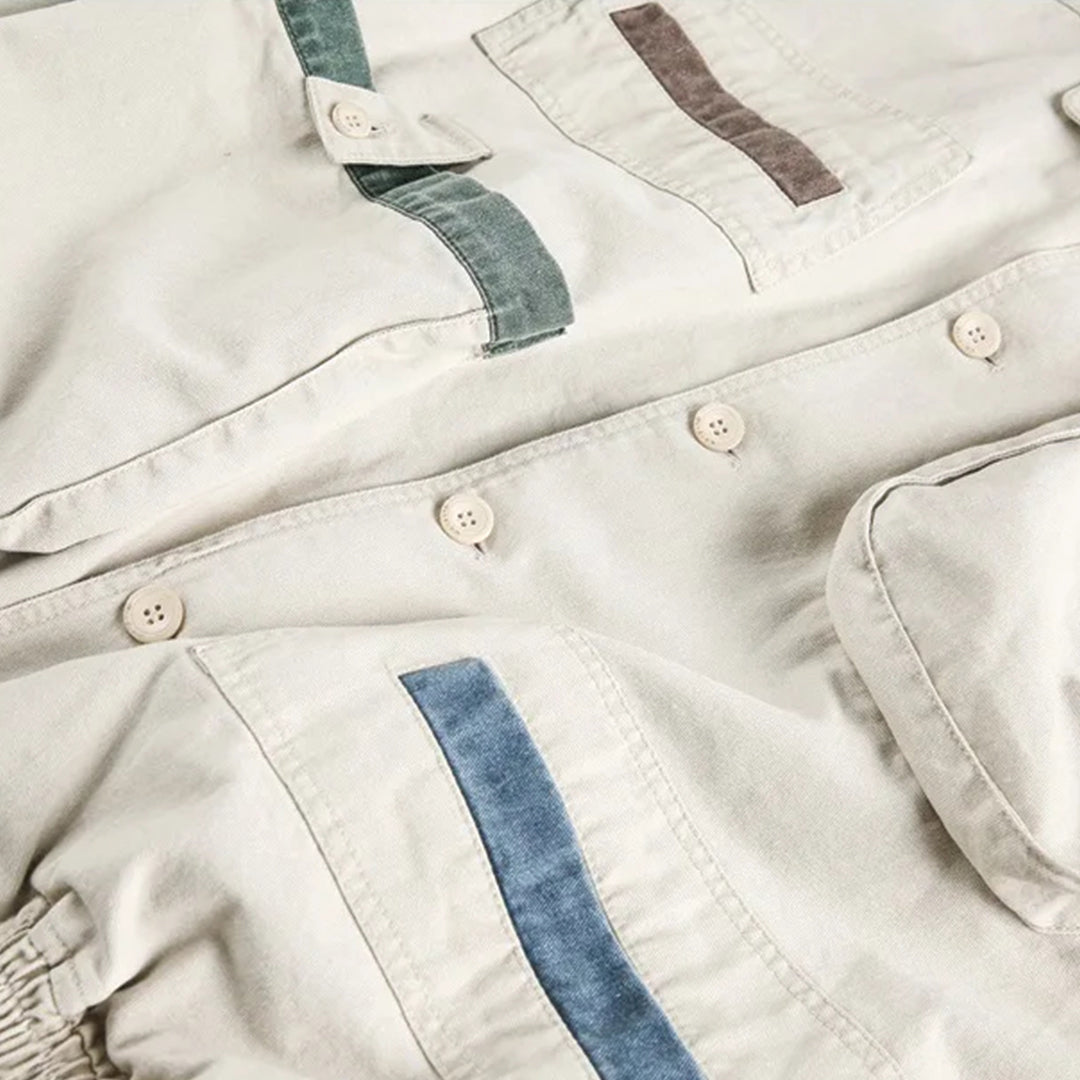 Patchwork Cargo Denim Jacket