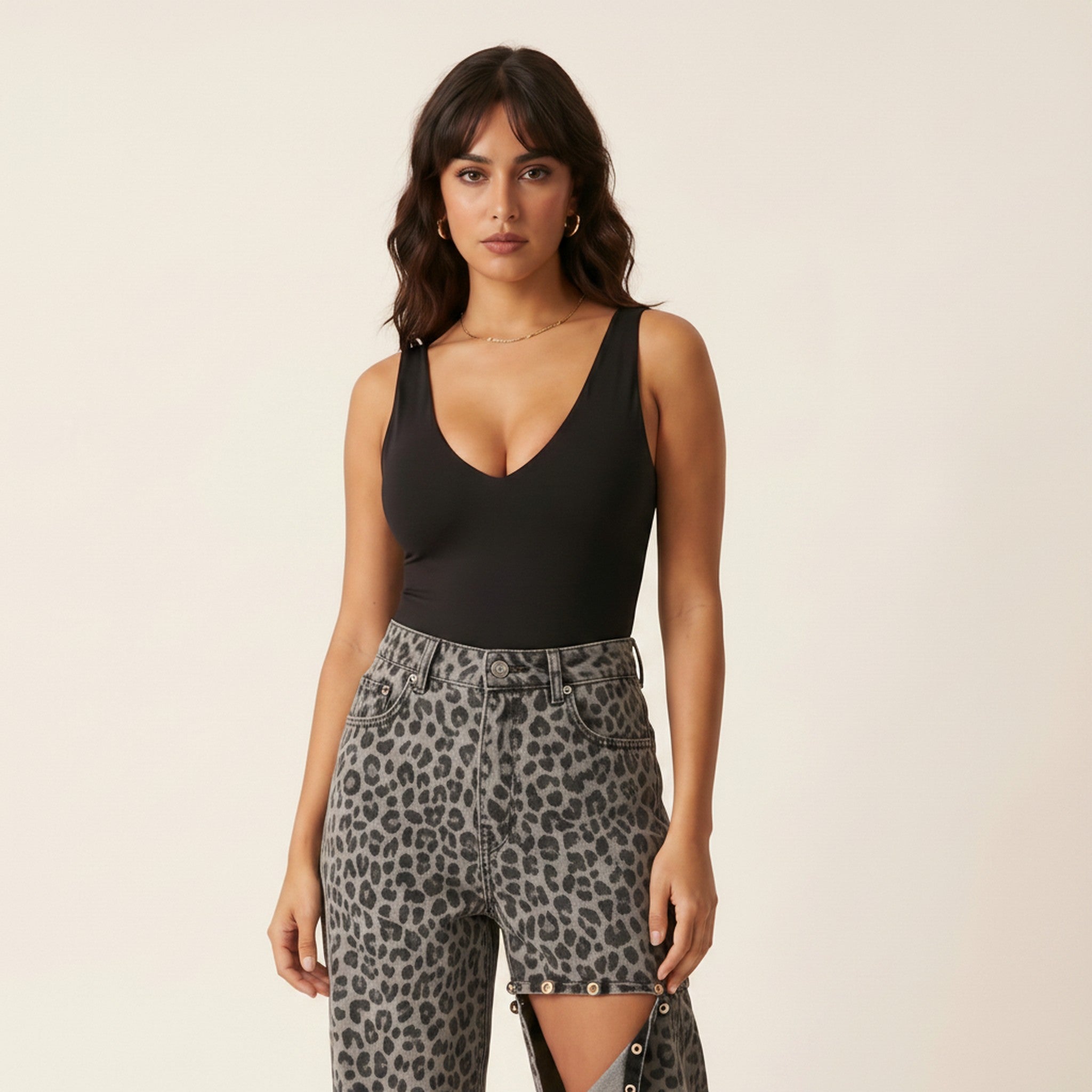 Blaze | Leopard Fade Baggy Jeans - view 3