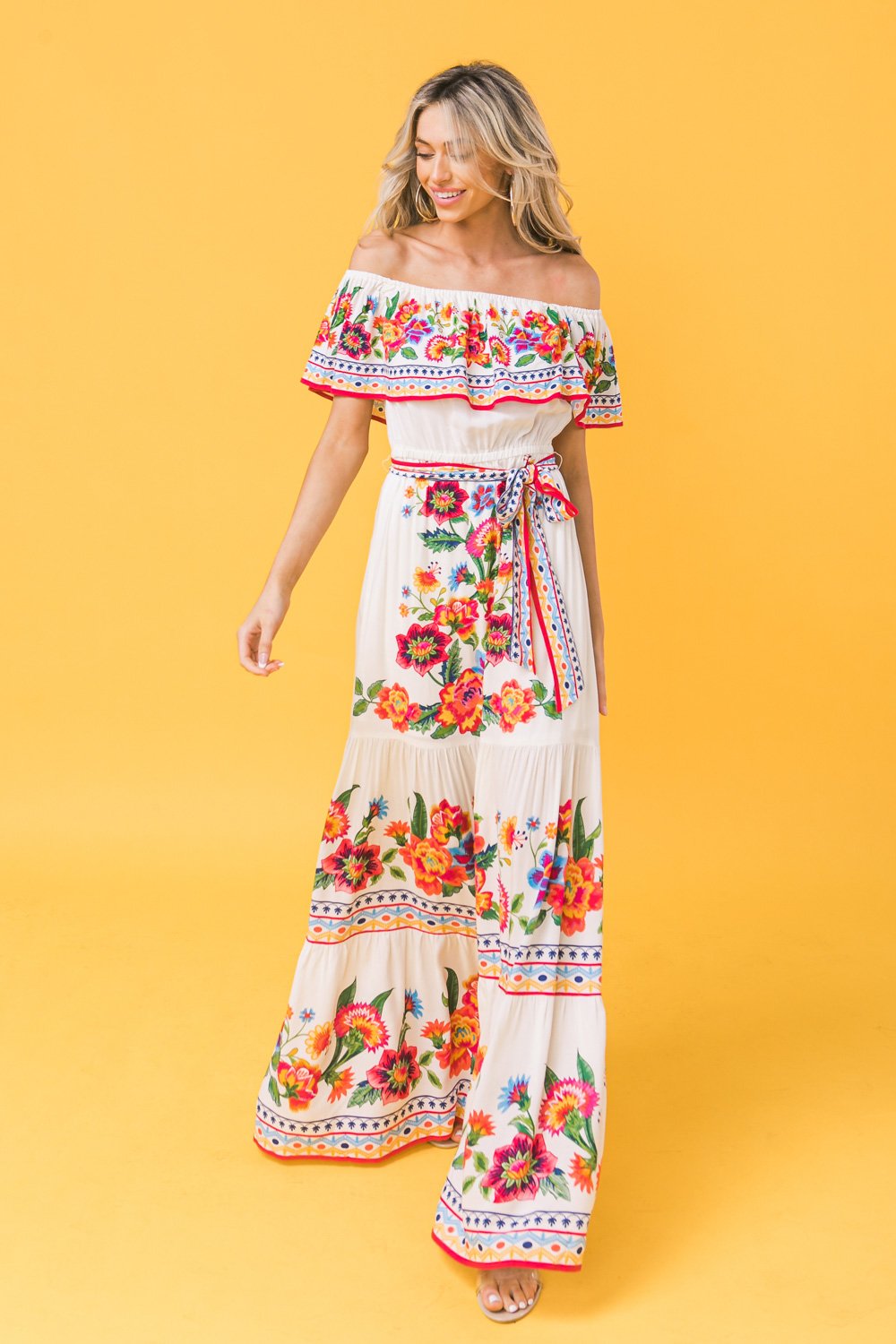 Poetic Love Print Maxi Dress
