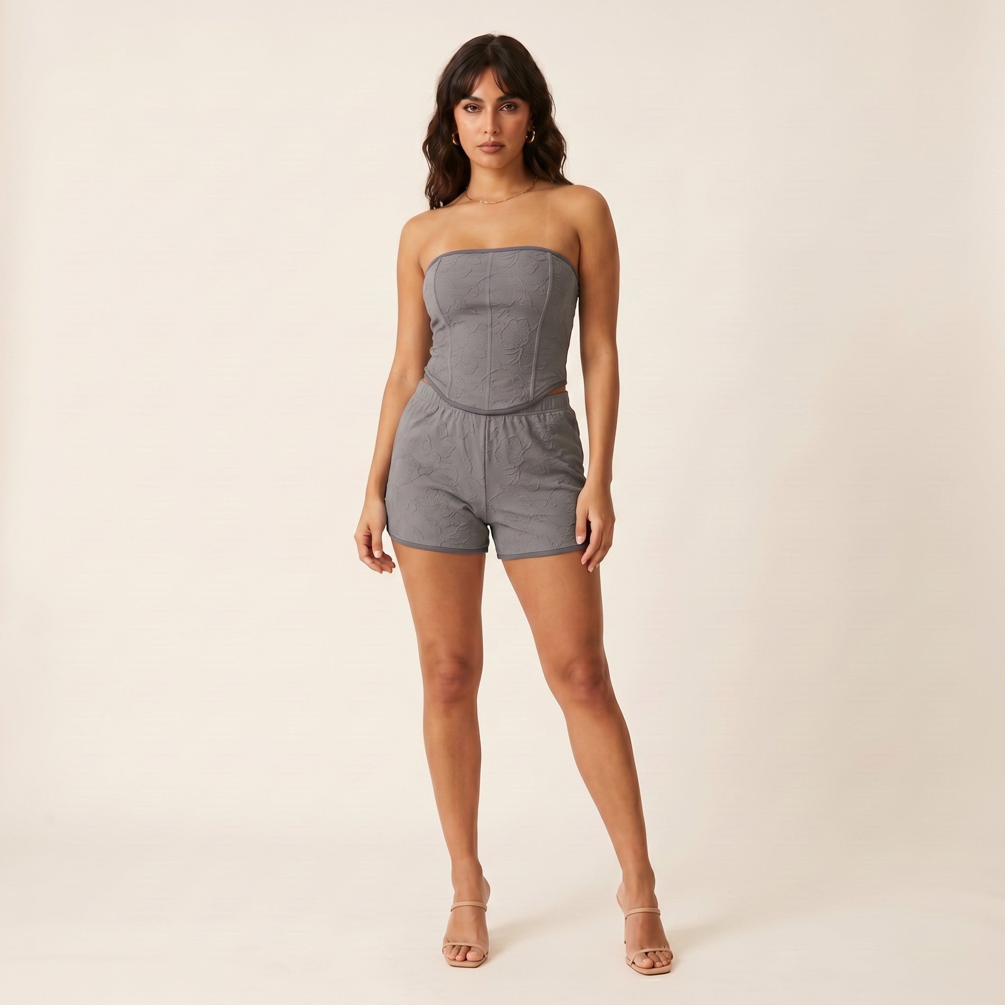 Ace | Women's Contrast-Binding Lounge Set - Grey