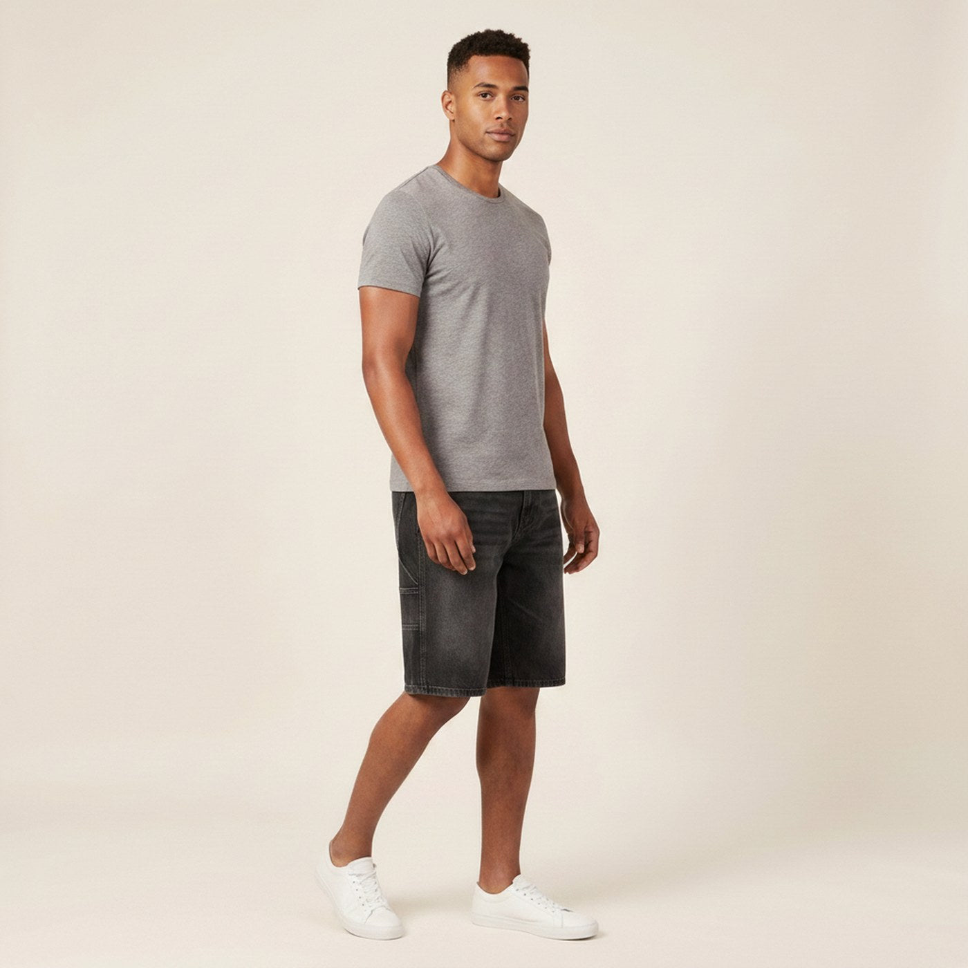 Coast | Men's Denim Carpenter Shorts - On-Model Movement