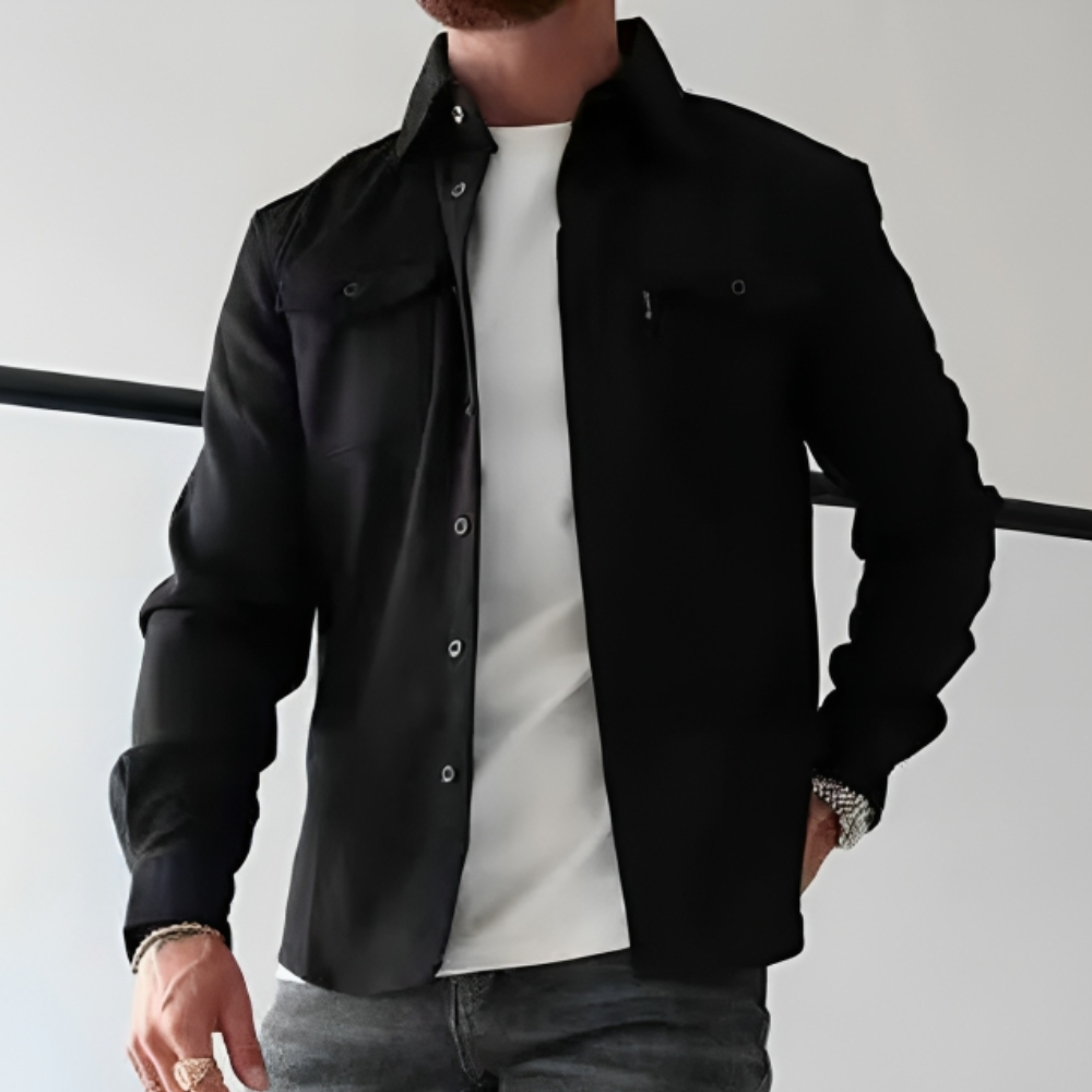 Men's Button-Down Jacket with Collar
