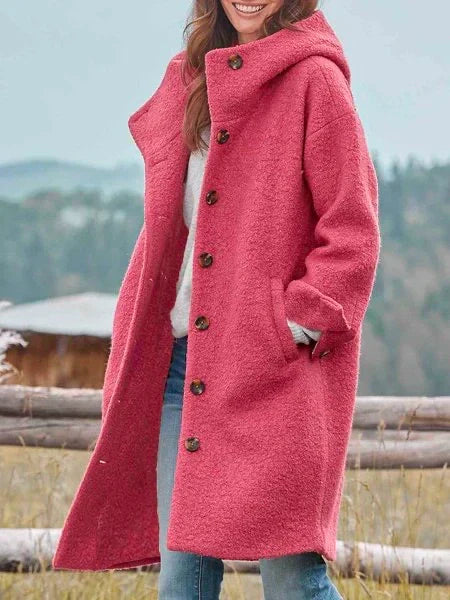 Battina – Long Sleeve Coat with Buttons