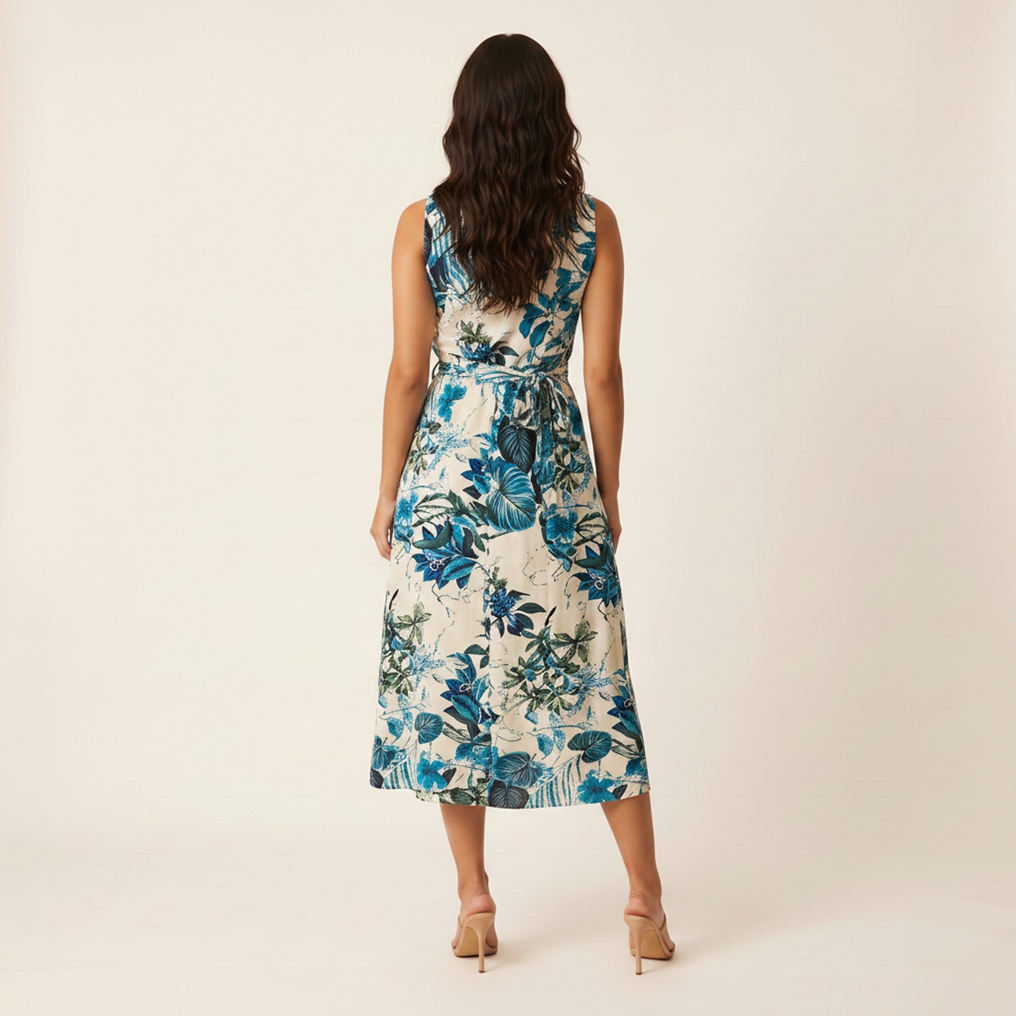 Cleo | Women's Floral Wrap Midi Dress - view 2