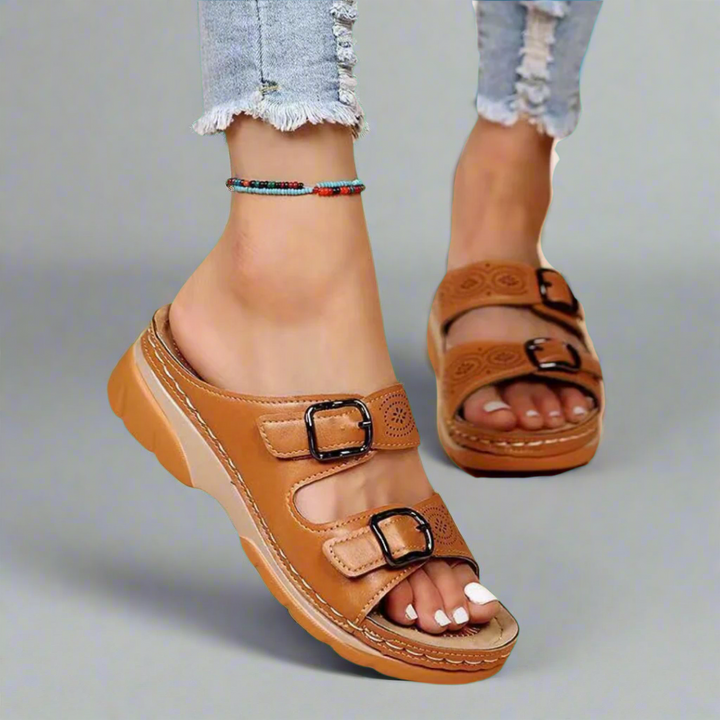 Ingrid | Orthopedic Leather Sandals with Premium Comfort