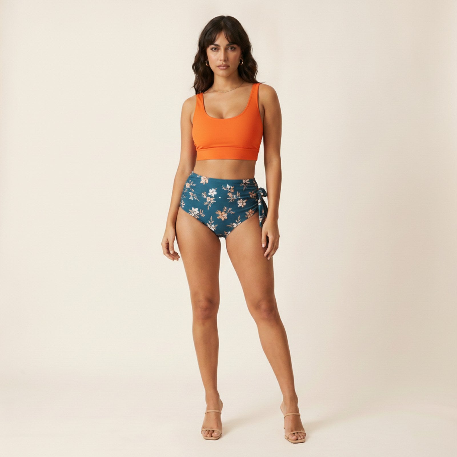 AIv2: Colette | Women's Two-Tone Tied Two-Piece Swimsuit - Hero Front