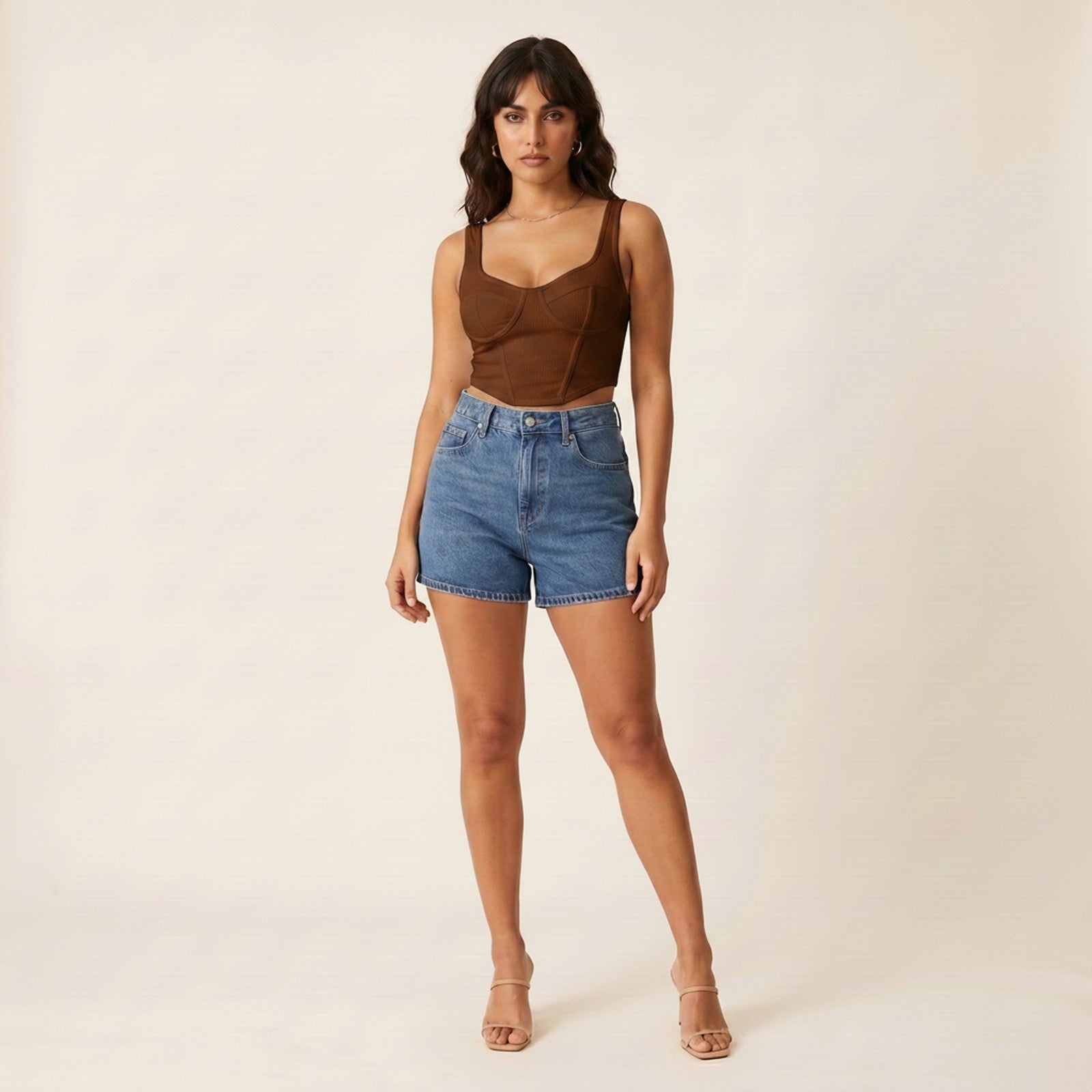 Kit | Women's Ribbed Tank Top - Brown