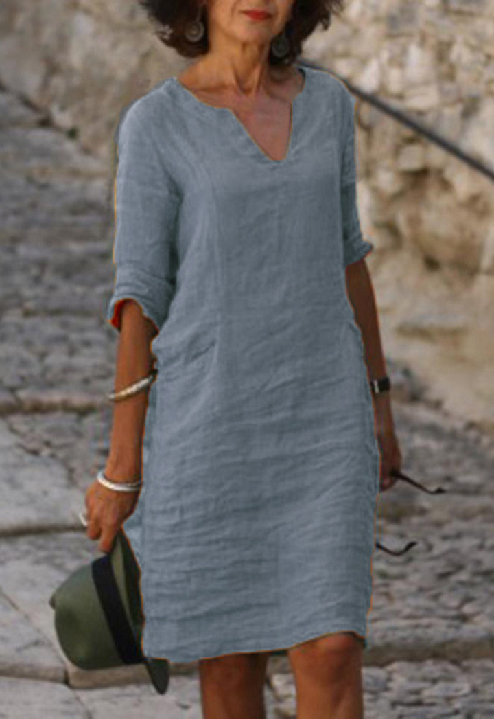 Elvy | Sleek V-Neck Dress