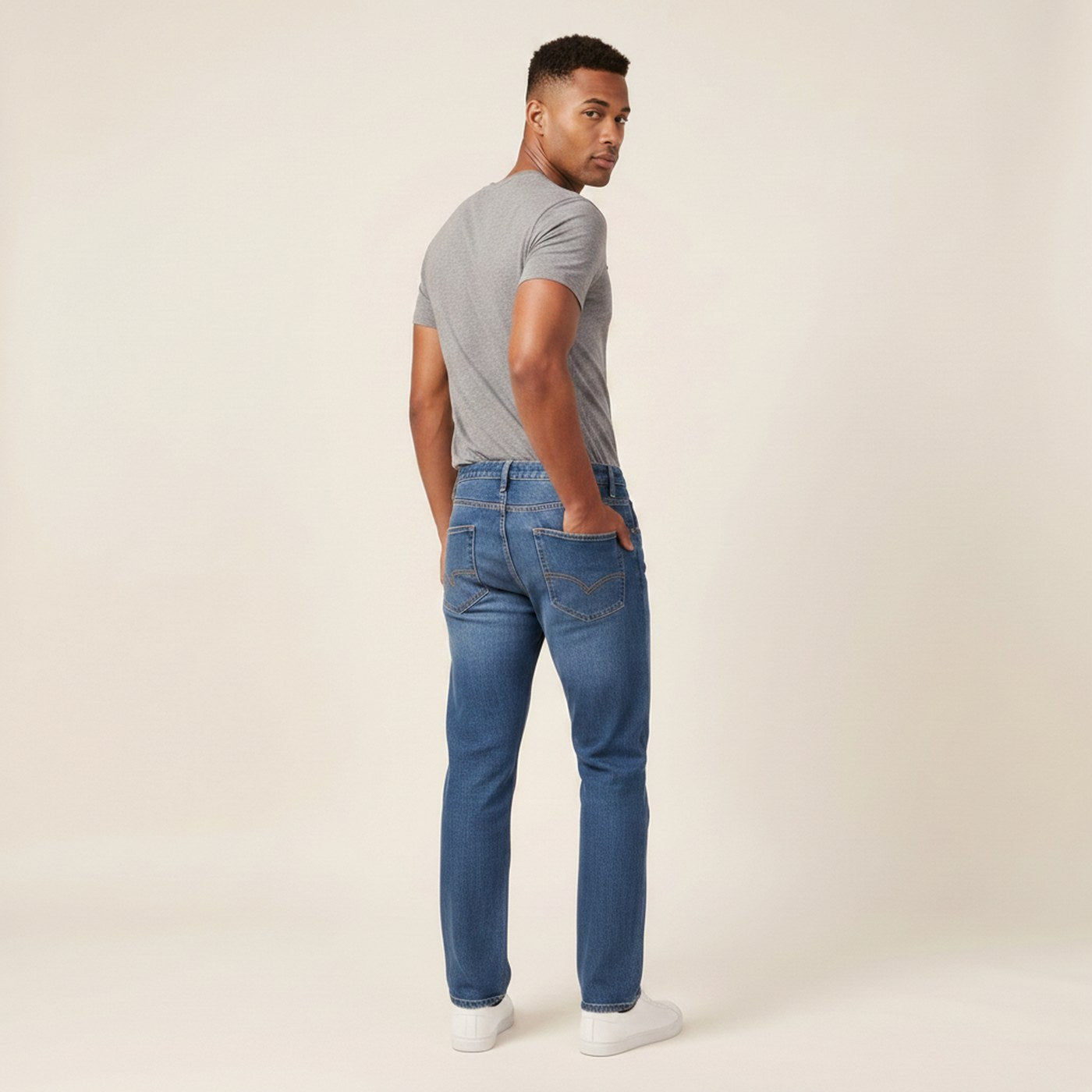 Drift | Men's Relaxed Straight Jeans - On-Model Back